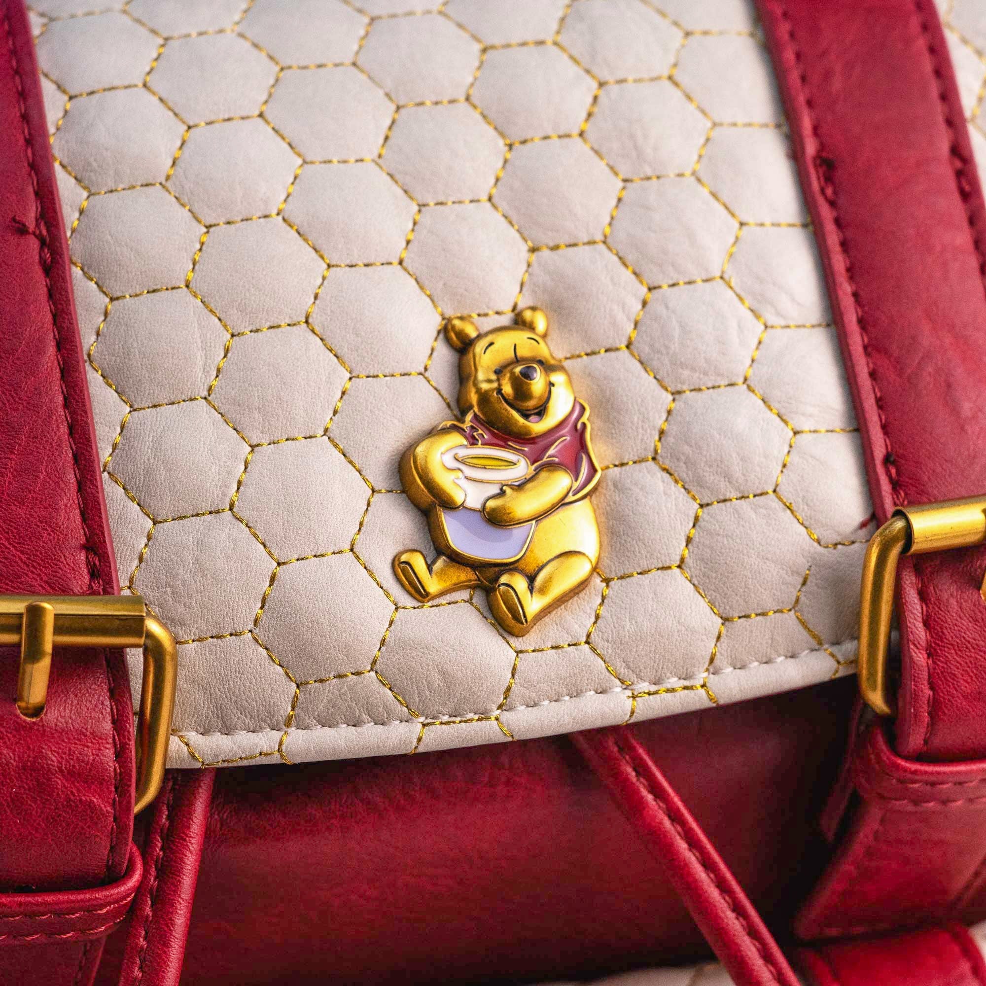 Loungefly x Disney Winnie the Pooh Minimalist Quilted Honeycomb Mini Backpack - Image 2