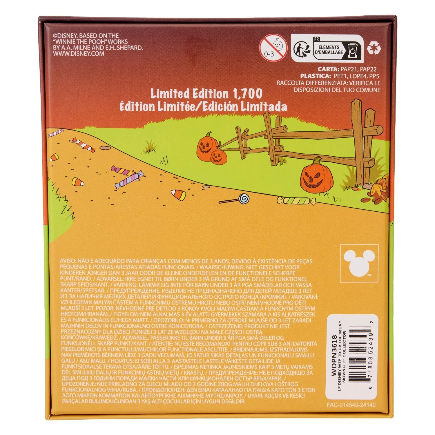 Loungefly x Disney Winnie the Pooh Trick Or Treat Moving 3" Collector Box Pin - Image 3