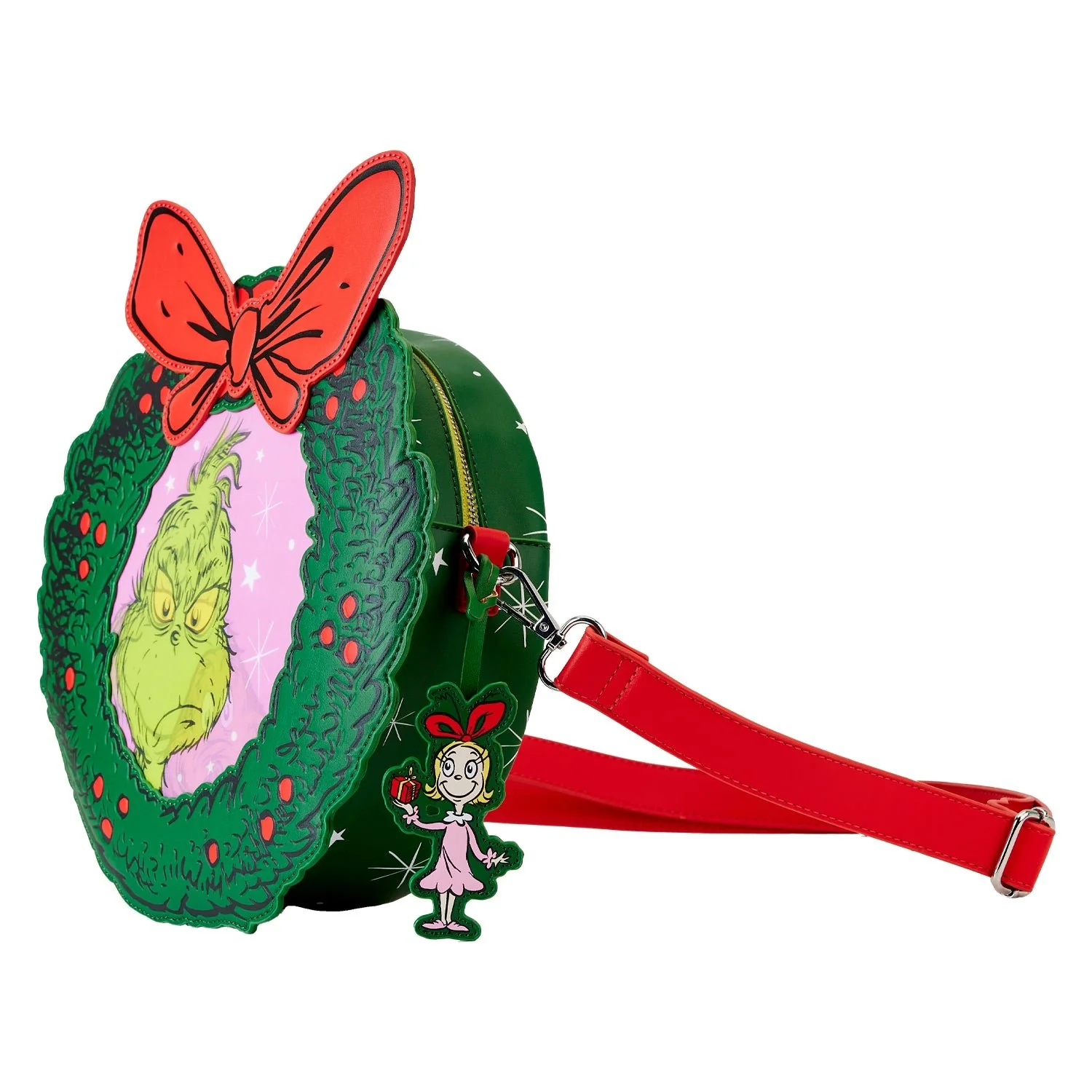 Loungefly x Dr Seuss Grinch Holiday Wreath Figural Crossbody Bag - Image 3