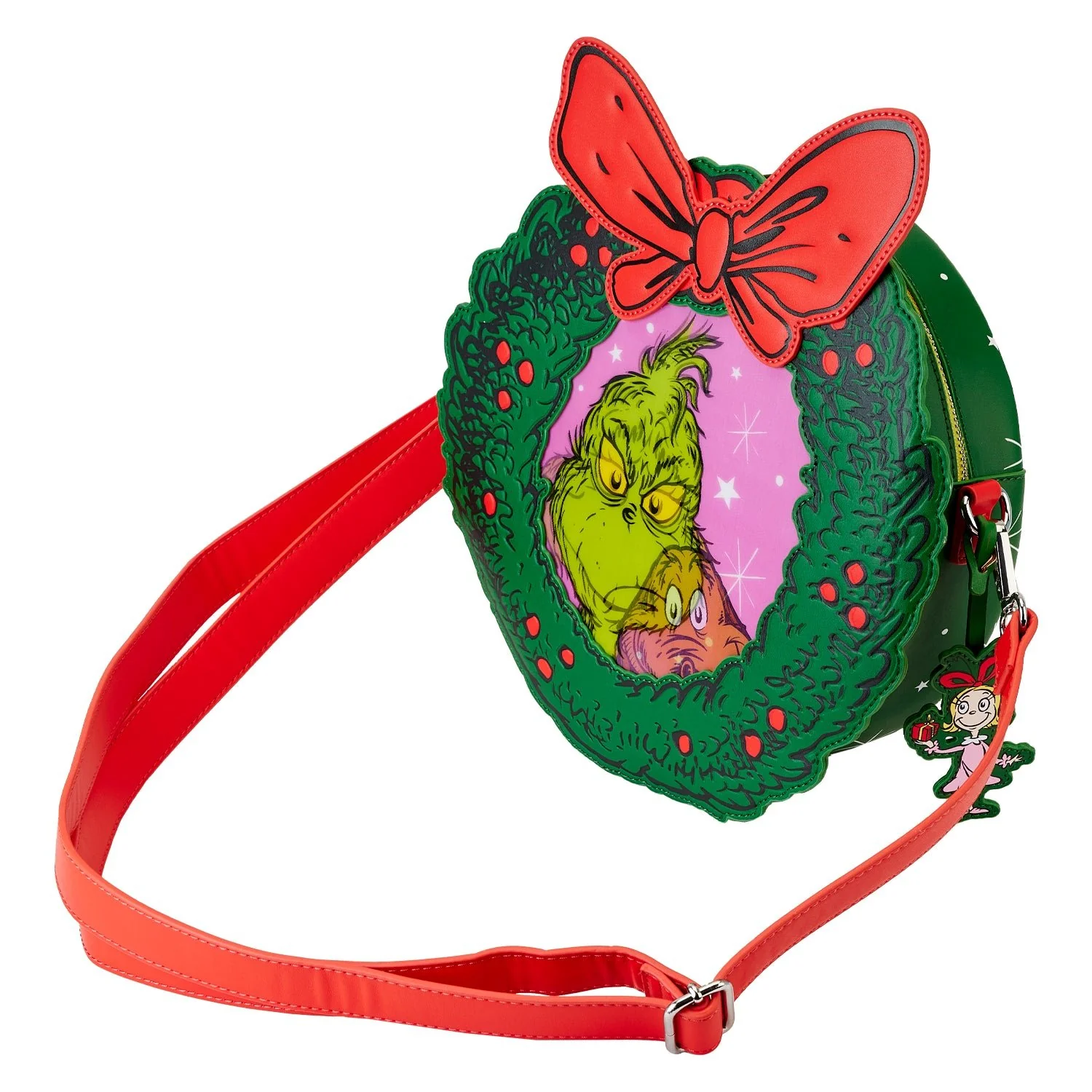 Loungefly x Dr Seuss Grinch Holiday Wreath Figural Crossbody Bag - Image 4