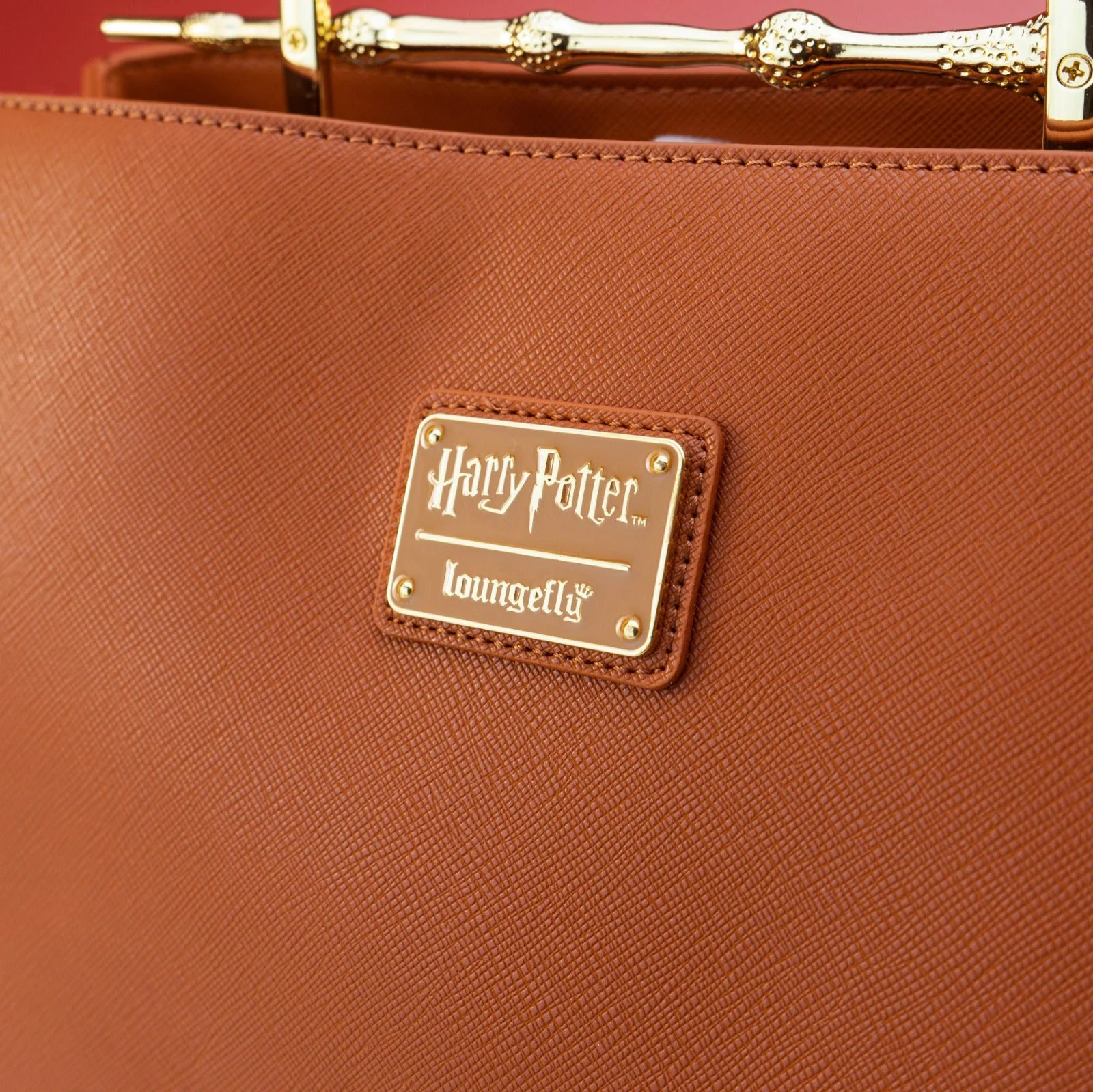 Loungefly x Harry Potter Cognac Saffiano Elder Wand Crossbody Handbag - Image 4