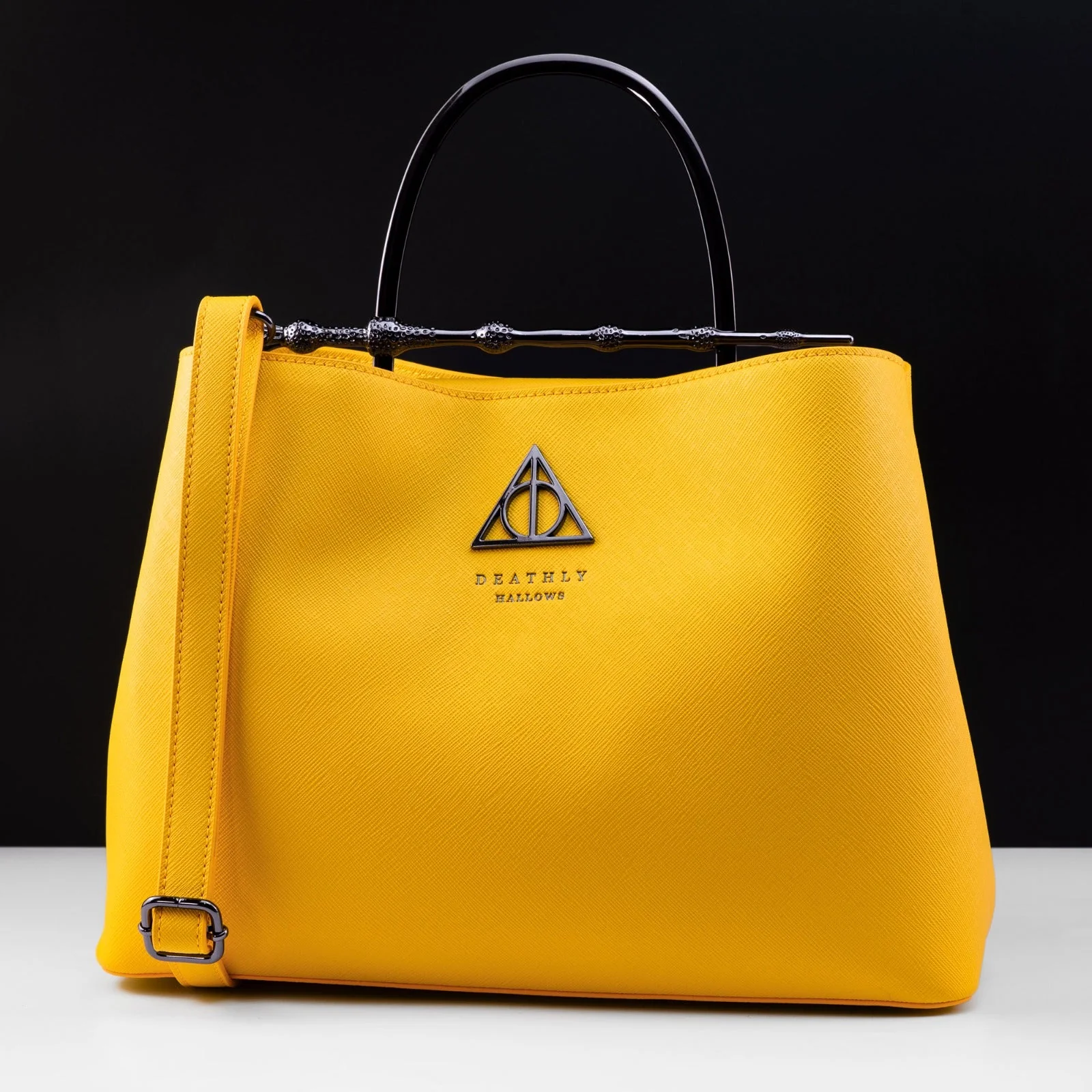 Loungefly x Harry Potter House Hufflepuff Yellow Saffiano Elder Wand Crossbody Handbag - Image 2