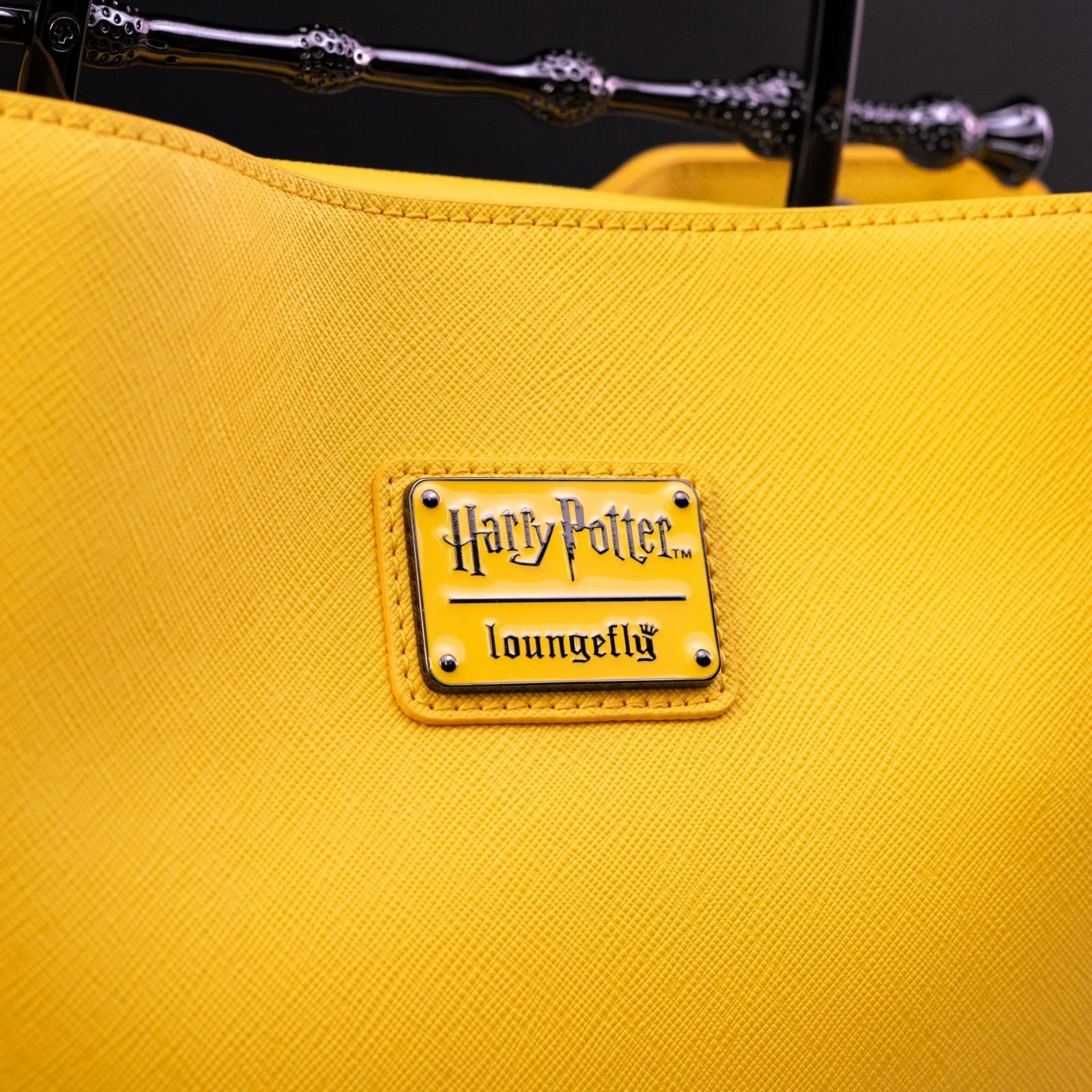 Loungefly x Harry Potter House Hufflepuff Yellow Saffiano Elder Wand Crossbody Handbag - Image 5