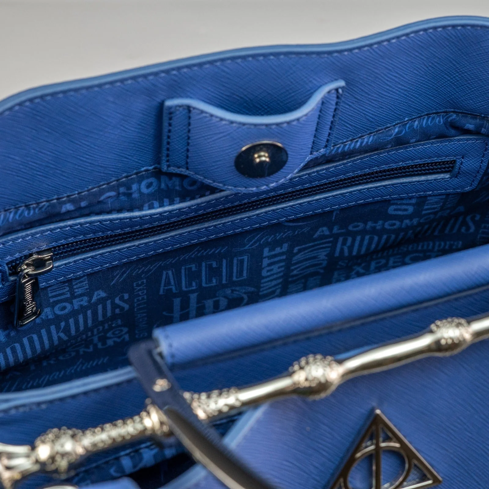 Loungefly x Harry Potter House Ravenclaw Blue Saffiano Elder Wand Crossbody Handbag - Image 5