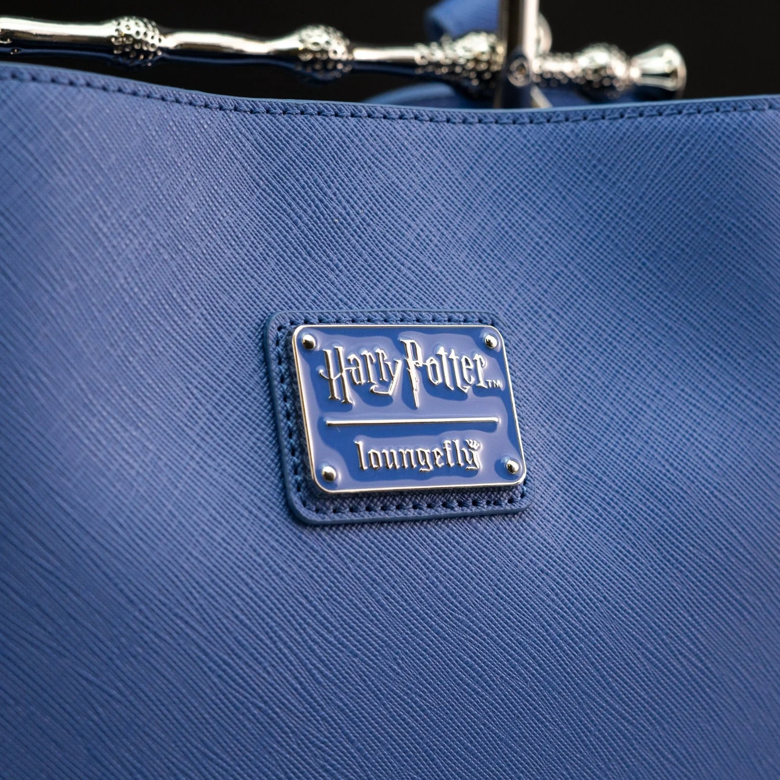 Loungefly x Harry Potter House Ravenclaw Blue Saffiano Elder Wand Crossbody Handbag - Image 6