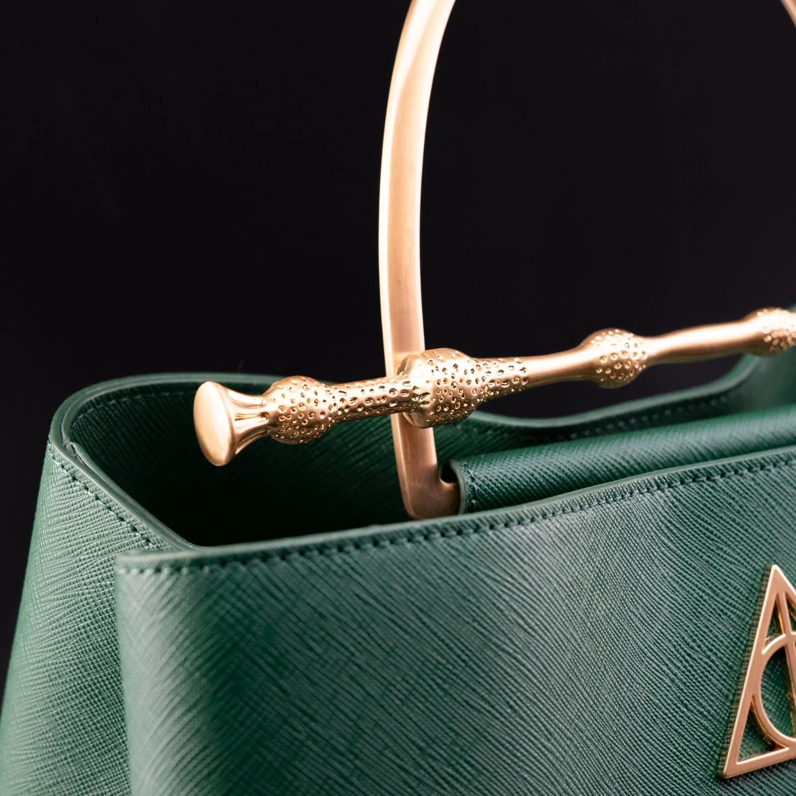 Loungefly x Harry Potter House Slytherin Green Saffiano Elder Wand Crossbody Handbag - Image 4