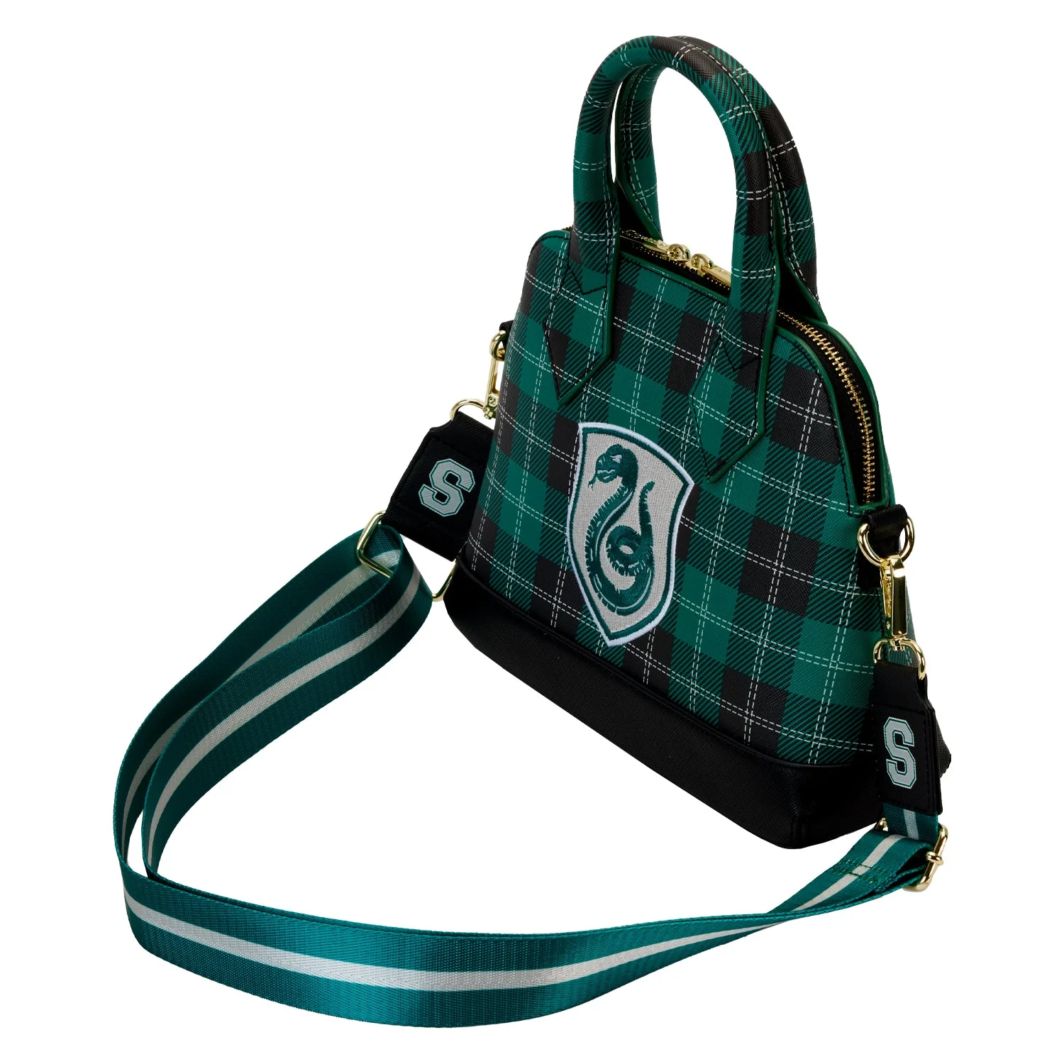 Loungefly x Harry Potter Slytherin Varsity Plaid Crossbody Bag - Image 4