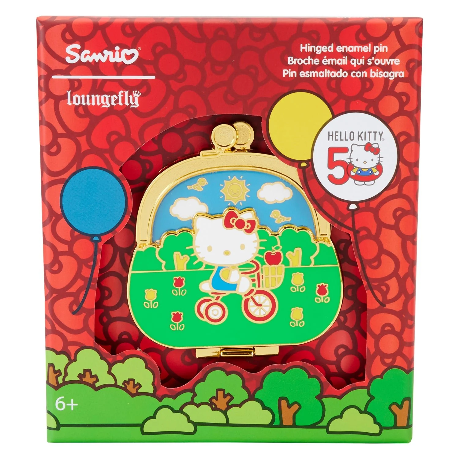 Loungefly x Sanrio Hello Kitty 50th Anniversary Coin Bag 3 Inch Pin - Image 2