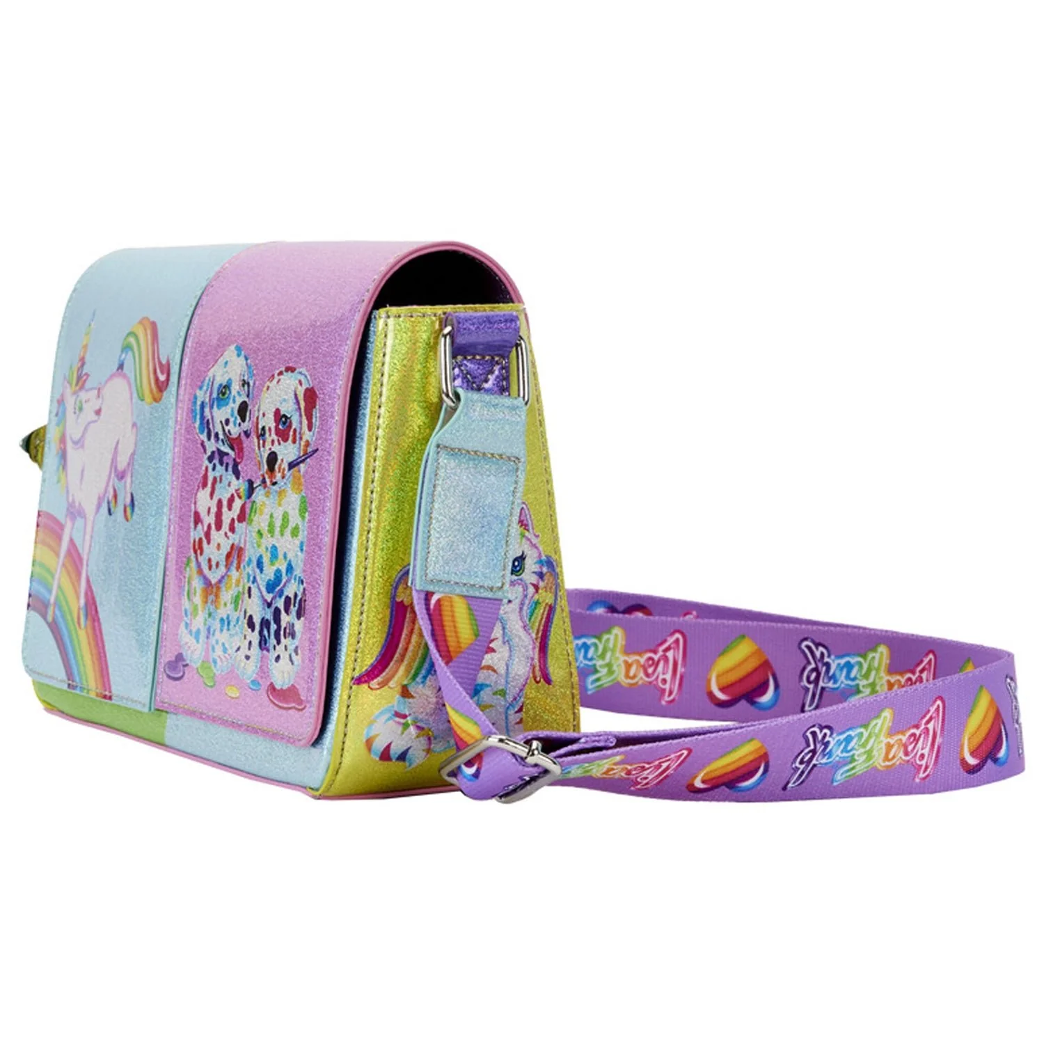 Loungefly x Lisa Frank Glitter Colour Block Crossbody Bag - Image 2