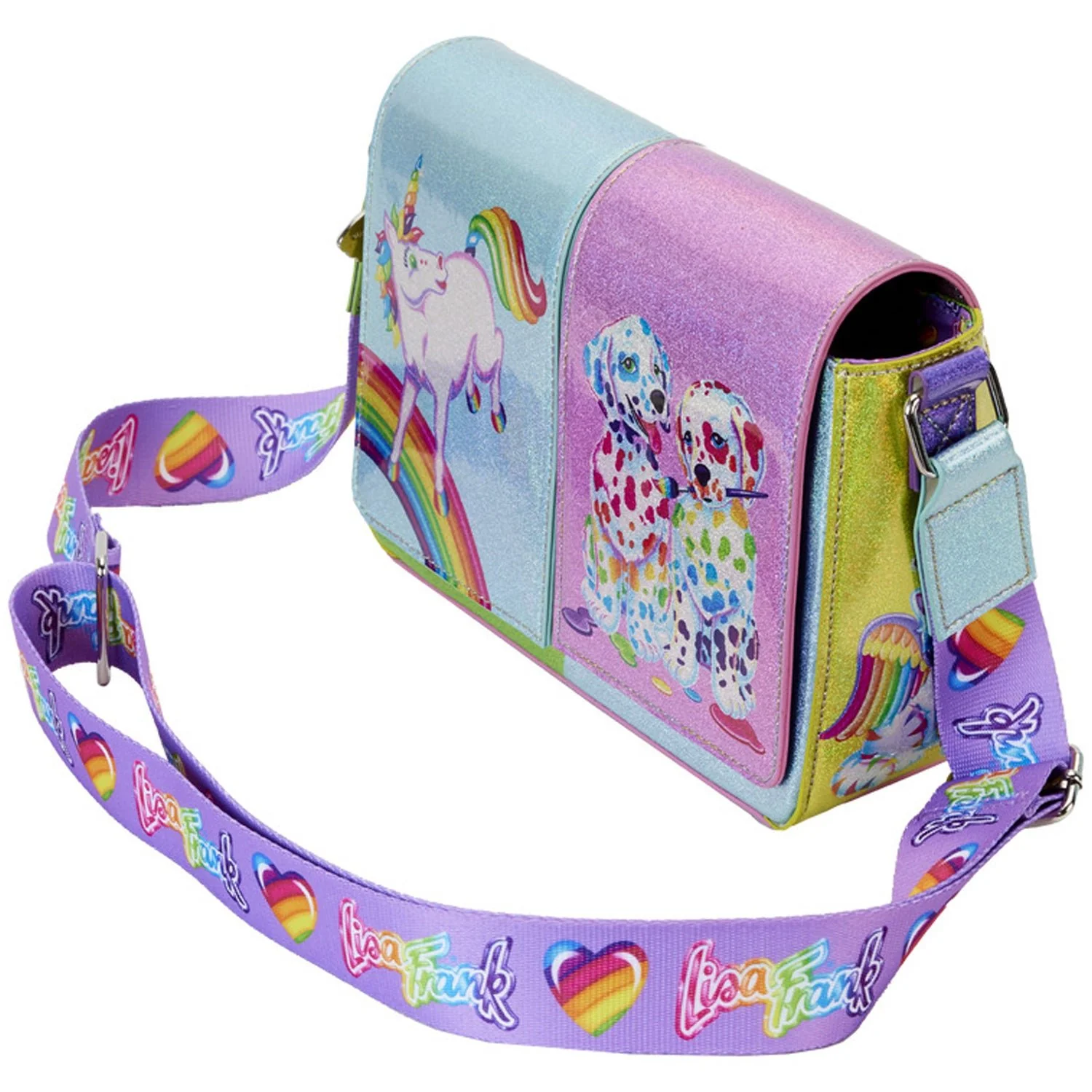 Loungefly x Lisa Frank Glitter Colour Block Crossbody Bag - Image 3