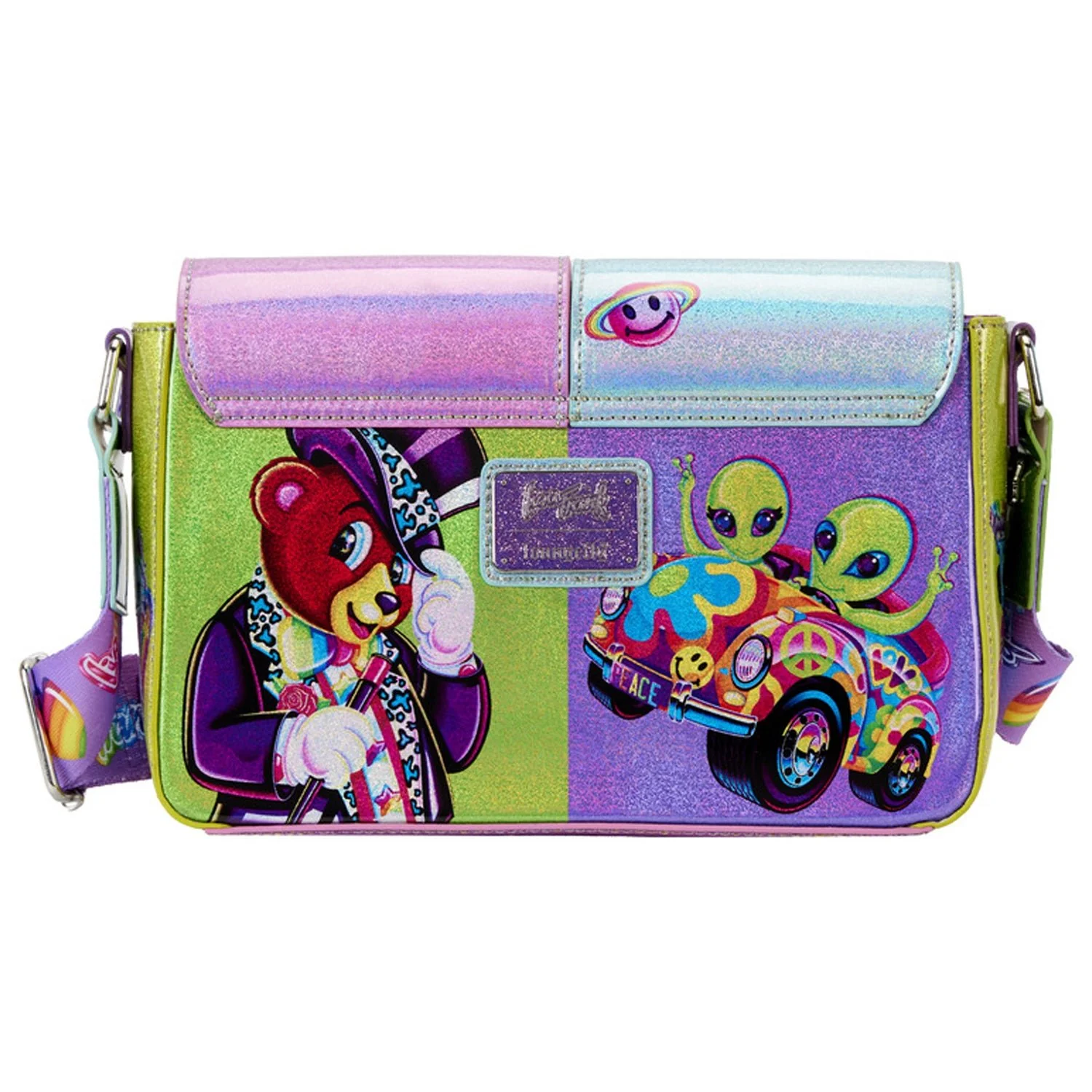 Loungefly x Lisa Frank Glitter Colour Block Crossbody Bag - Image 4