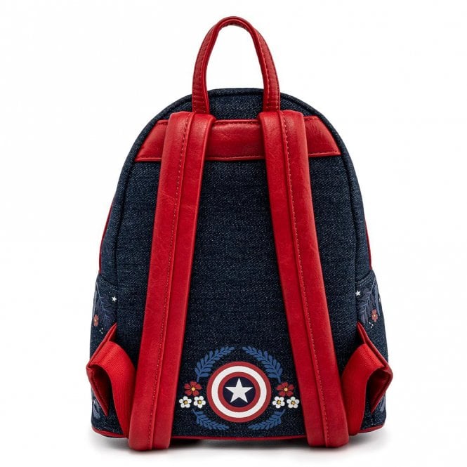 Loungefly x Marvel Captain America 80th Anniversary Floral Shield Mini Backpack - Image 7