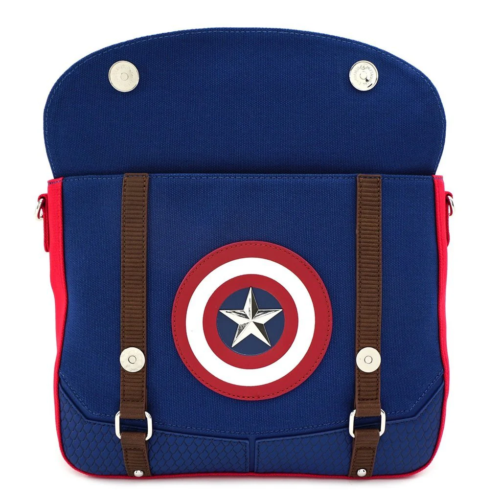 Loungefly x Marvel Captain America Endgame Hero Canvas Messenger Bag - Image 3
