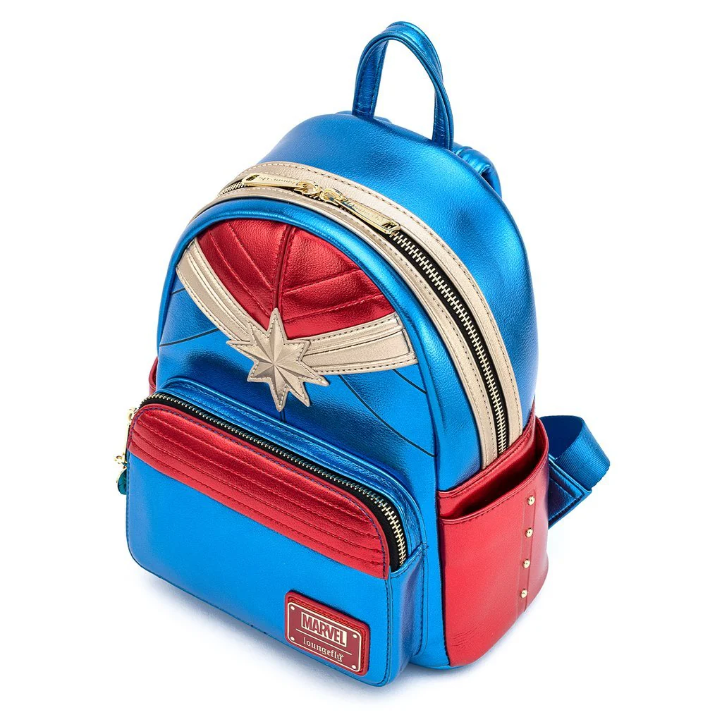 Loungefly X Marvel Classic Captain Marvel Metallic Mini Backpack - Image 3