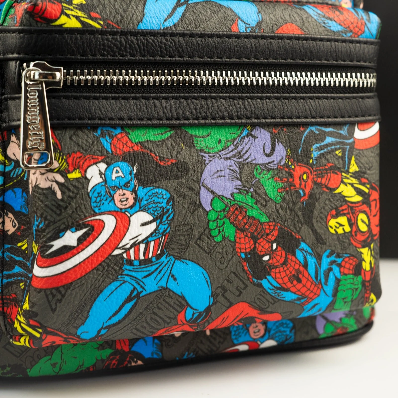 Loungefly x Marvel Comic Book Character Poses AOP Mini Backpack - Image 3