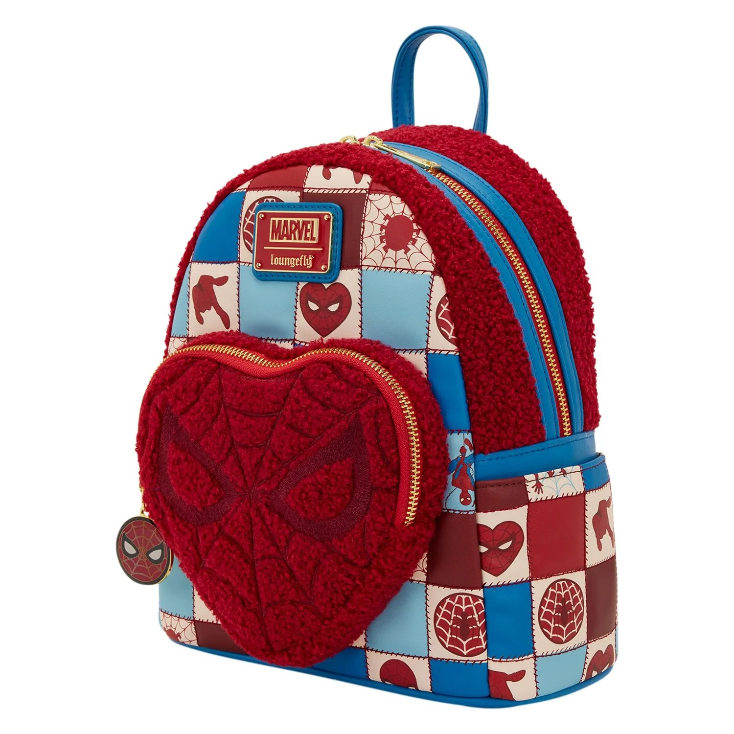 Loungefly x Marvel Spider-Man Sherpa Heart Mini Backpack - Image 4