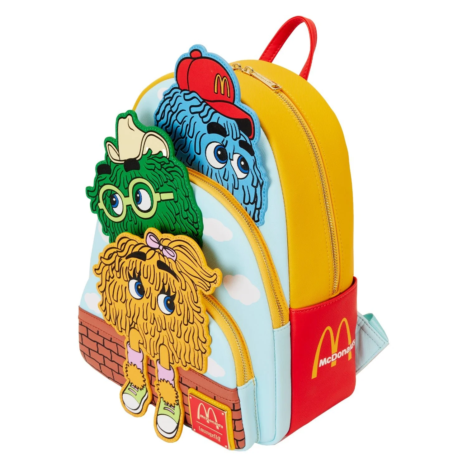 Loungefly x McDonalds Fry Guys Triple Pocket Mini Backpack - Image 3