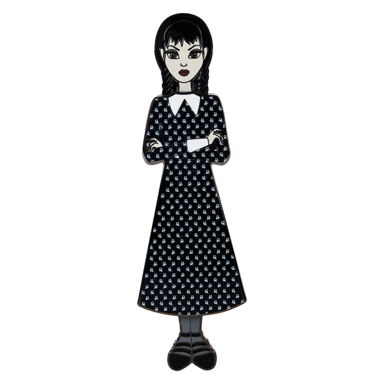 Loungefly x MGM Wednesday Addams Paper Doll Pin - Image 4