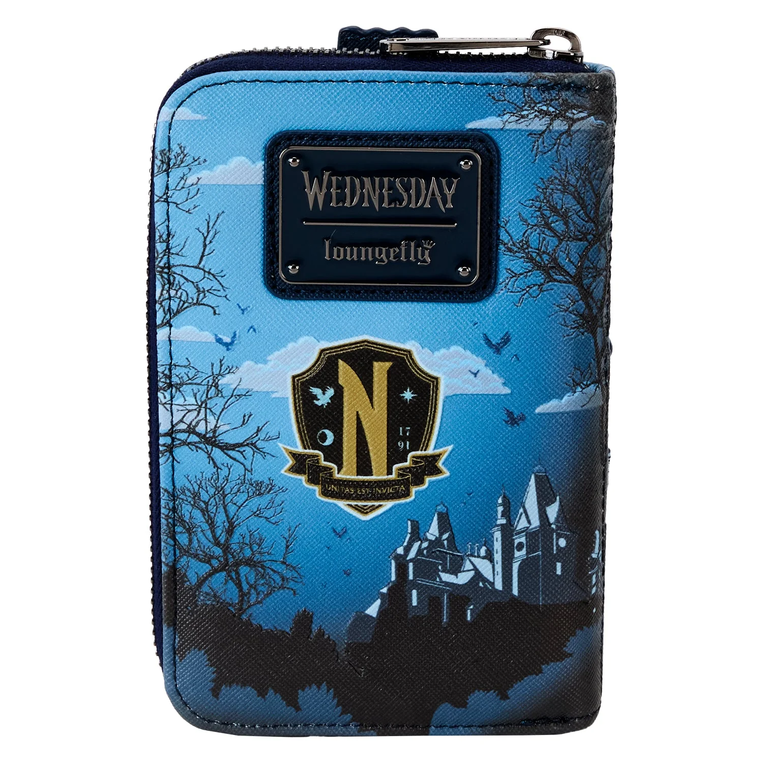 Loungefly x MGM Wednesday Nevermore Castle Zip Around Wallet - Image 3