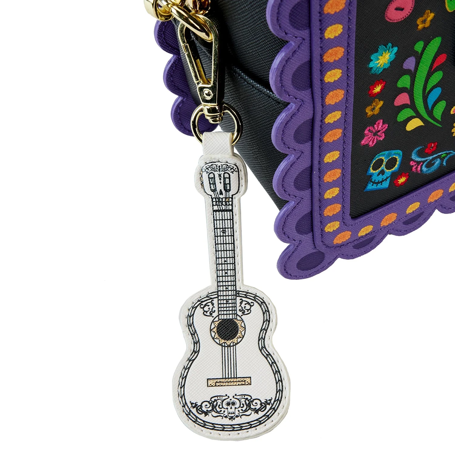 Loungefly x Pixar Coco Miguel Floral Skull  Crossbody Handbag - Image 5