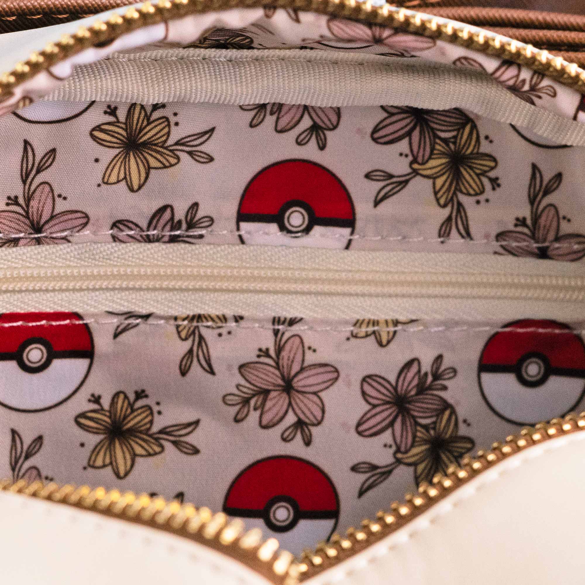 Loungefly x Pokemon Pikachu & Eevee Floral Pokeball Crossbody - Image 6