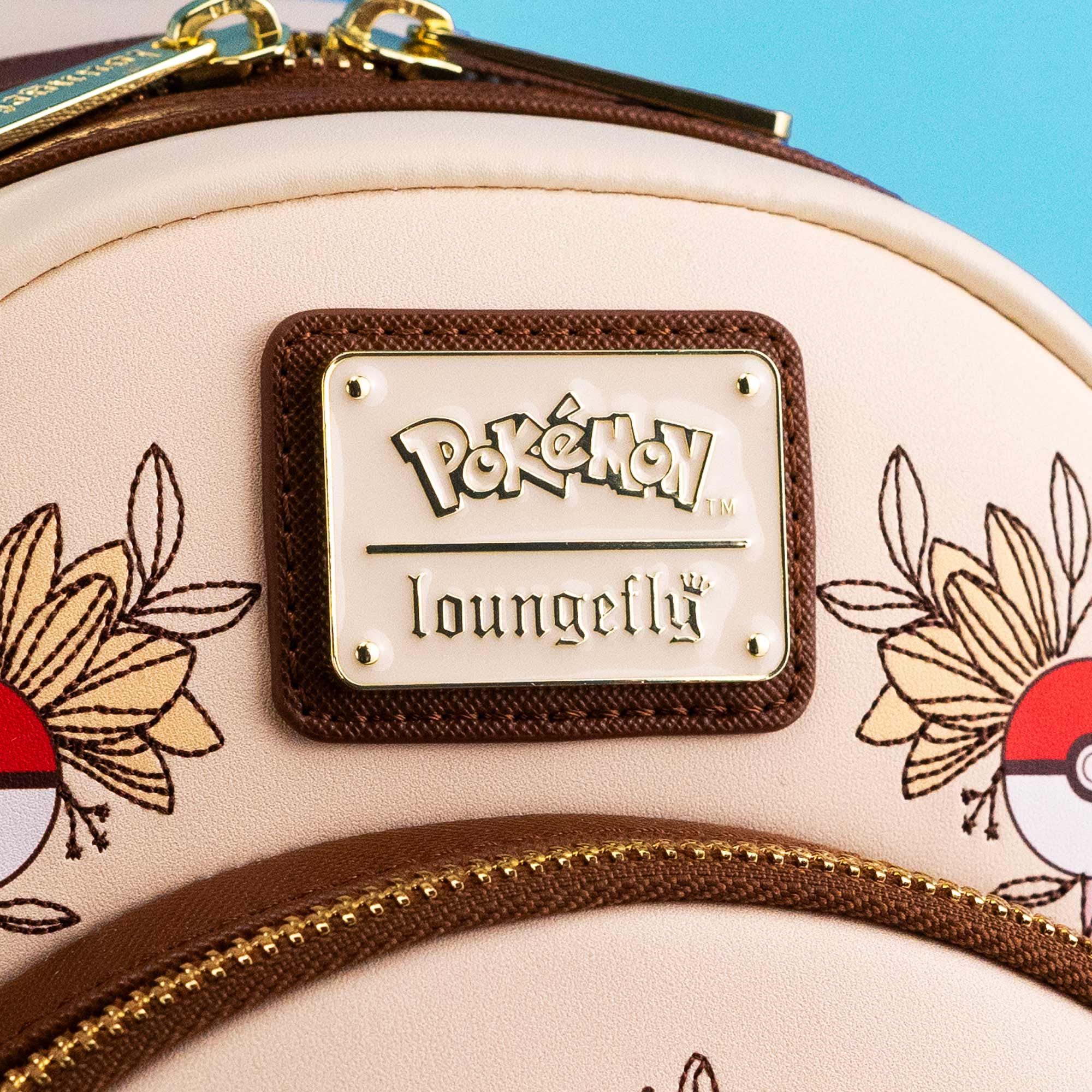 Loungefly x Pokemon Pikachu & Eevee Floral Pokeball Mini Backpack - Image 2