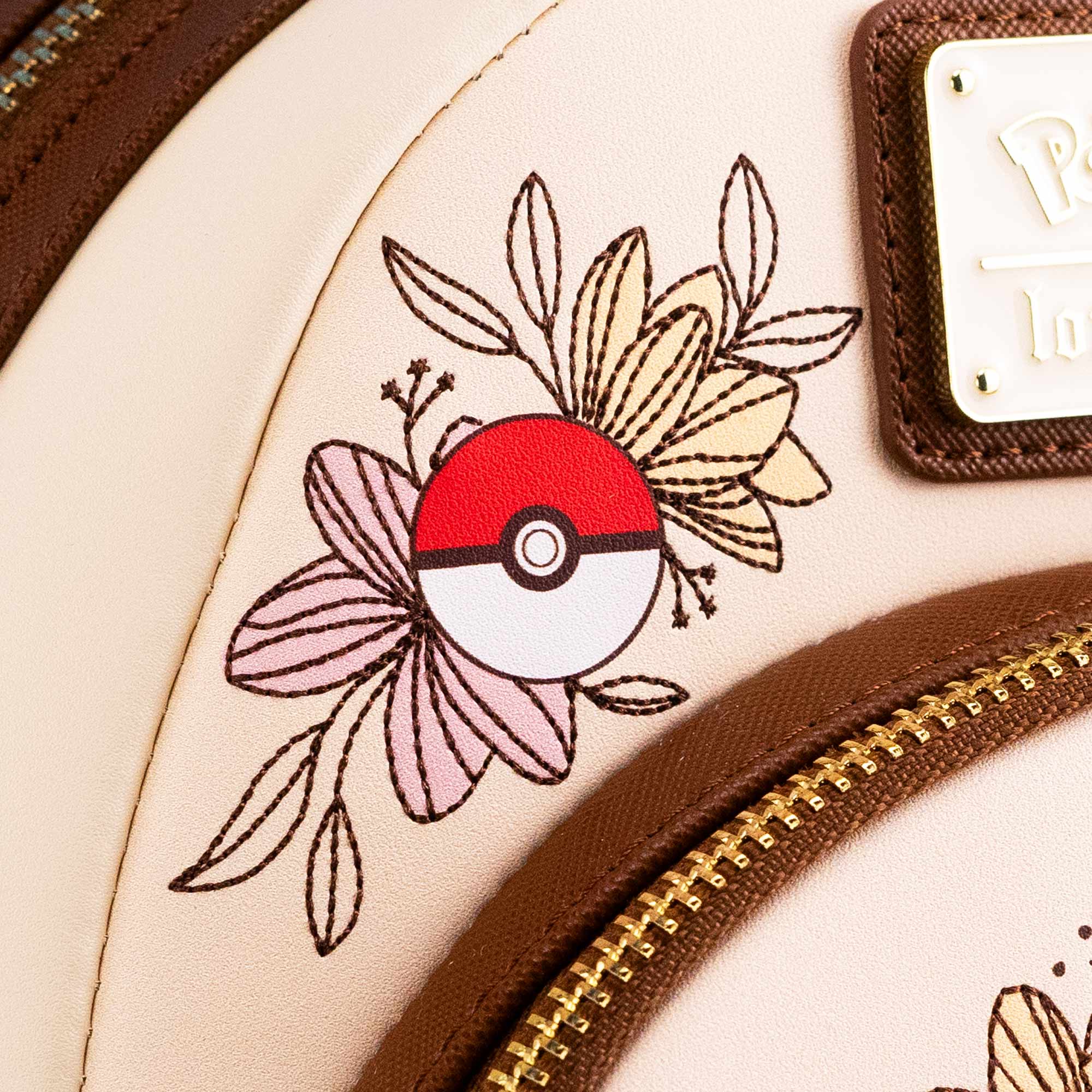 Loungefly x Pokemon Pikachu & Eevee Floral Pokeball Mini Backpack - Image 4