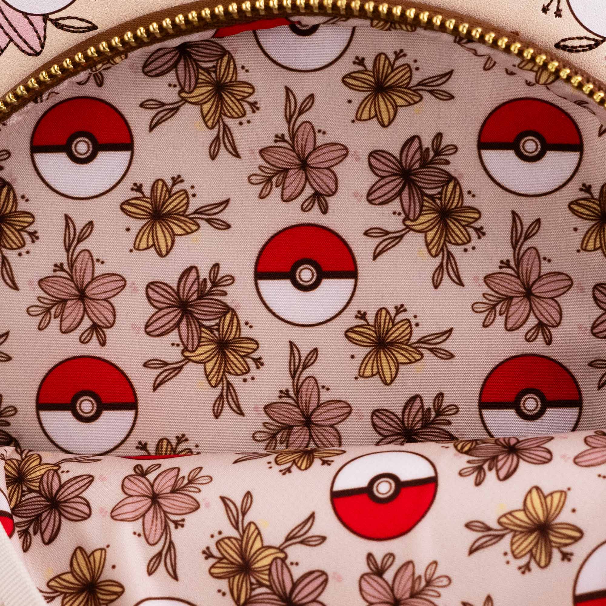Loungefly x Pokemon Pikachu & Eevee Floral Pokeball Mini Backpack - Image 8