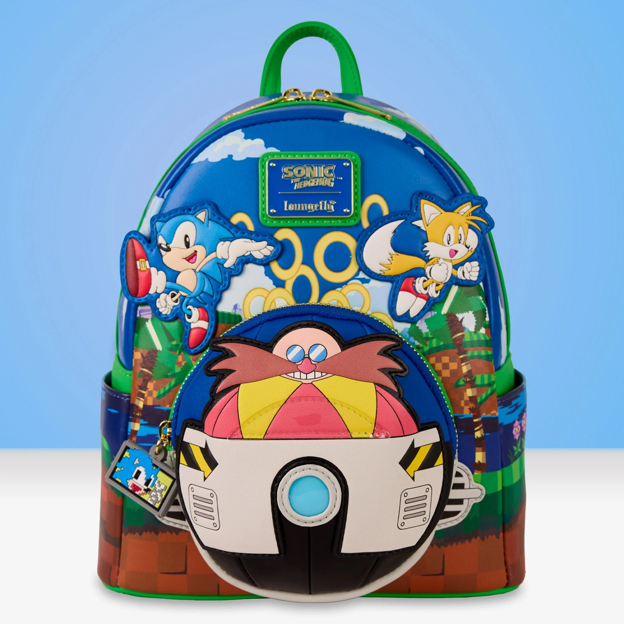 Loungefly x Sonic the Hedgehog Green Hill Zone Light Up Mini Backpack - Image 2