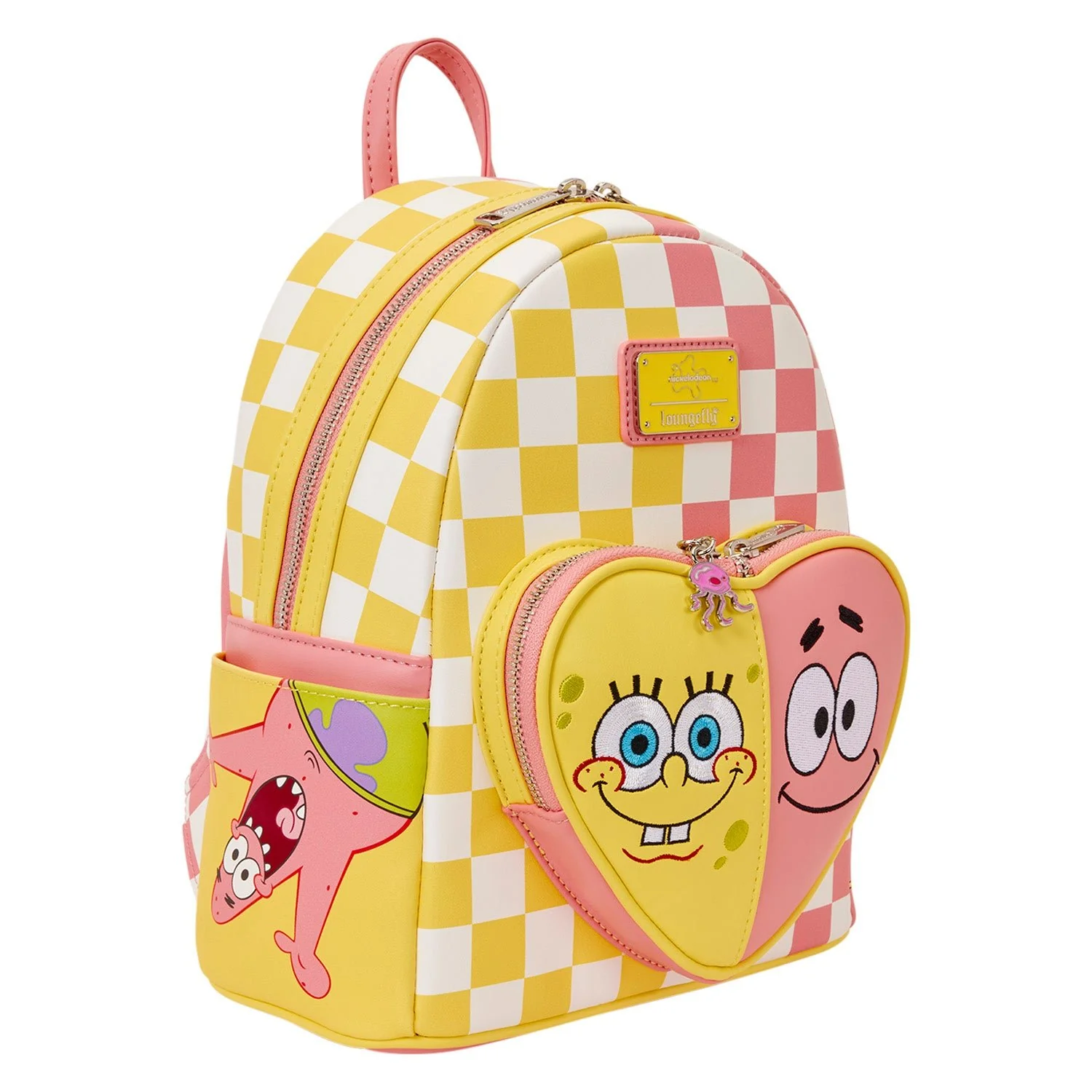 Loungefly x Spongebob Squarepants & Patrick Star Checkered Mini Backpack - Image 2