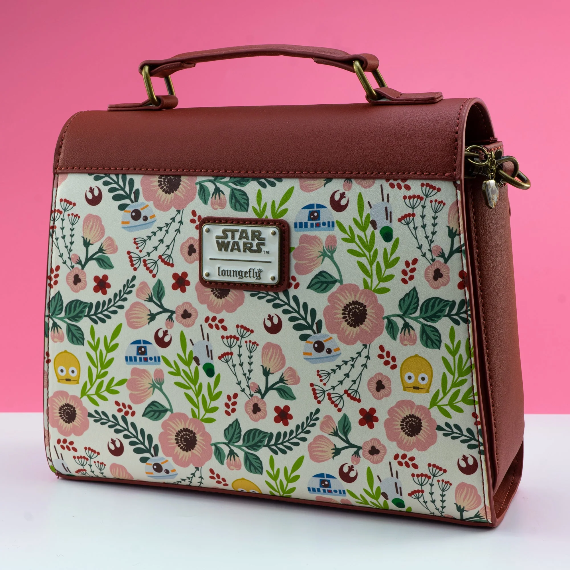 Loungefly x Star Wars Rebel Droids Floral Print Crossbody Bag - Image 2
