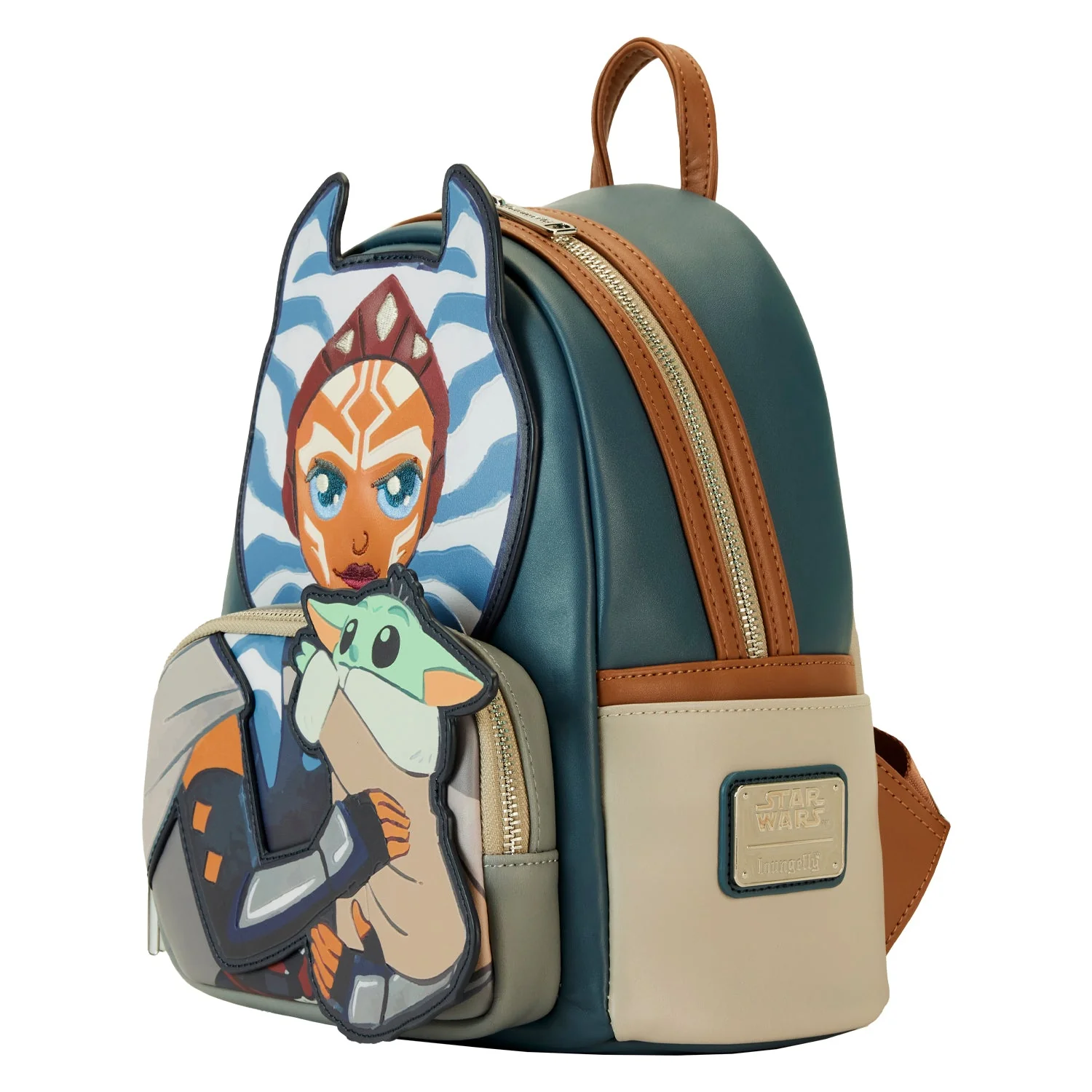 Loungefly x Star Wars The Mandalorian Ahsoka Holding Grogu Mini Backpack - Image 2