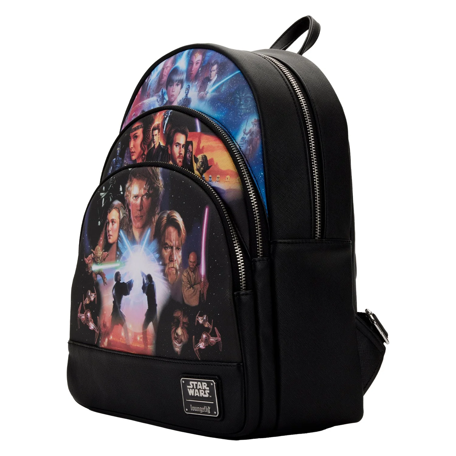 Loungefly x Star Wars Prequel Trilogy Triple Pocket Mini Backpack - Image 2
