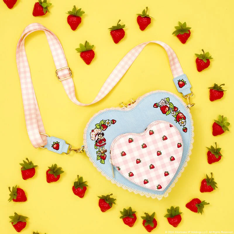 Loungefly x Strawberry Shortcake Denim Heart Crossbody Bag - Image 2