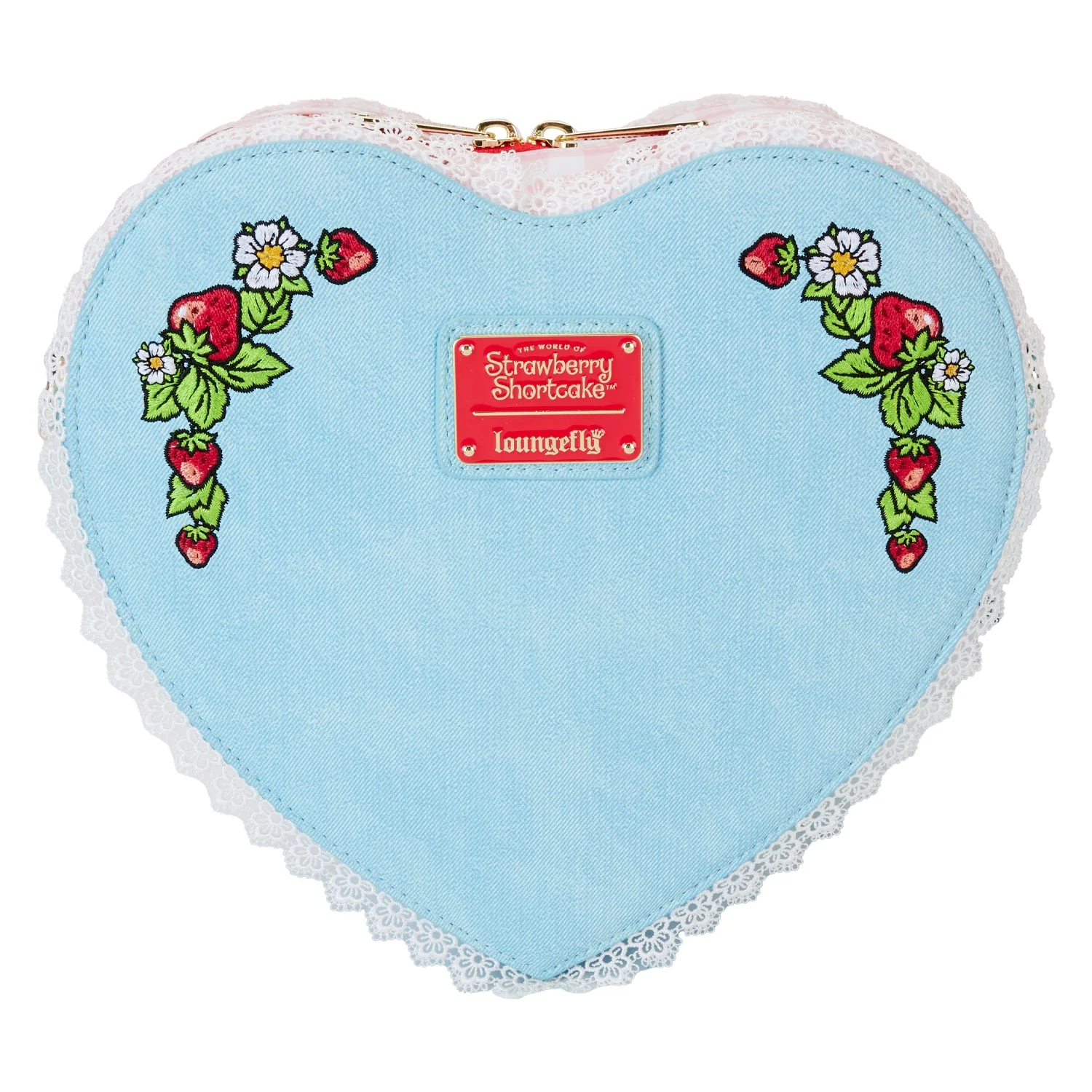 Loungefly x Strawberry Shortcake Denim Heart Crossbody Bag - Image 5