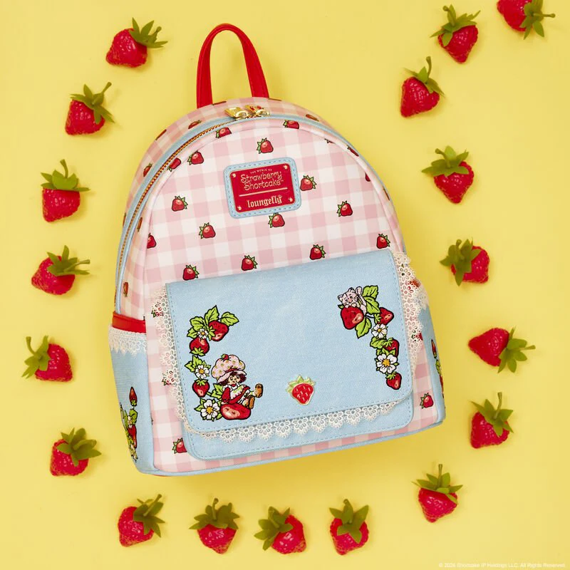 Loungefly x Strawberry Shortcake Denim Pocket Mini Backpack - Image 2