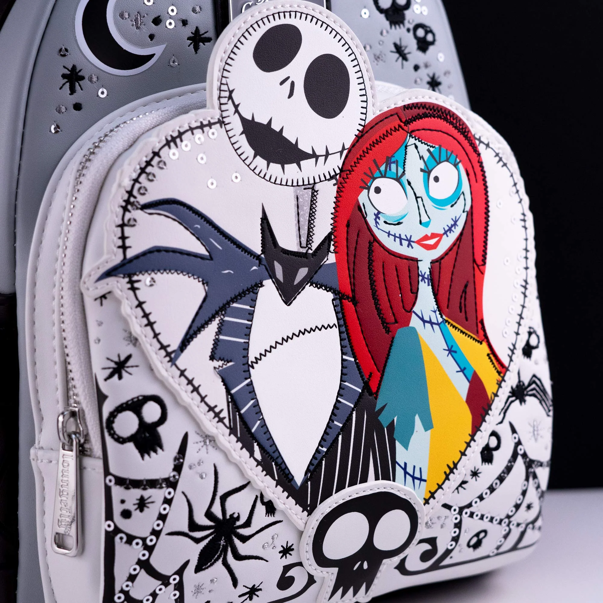 Loungefly x The Nightmare Before Christmas Jack and Sally Heart Sequin Mini Backpack - Image 3