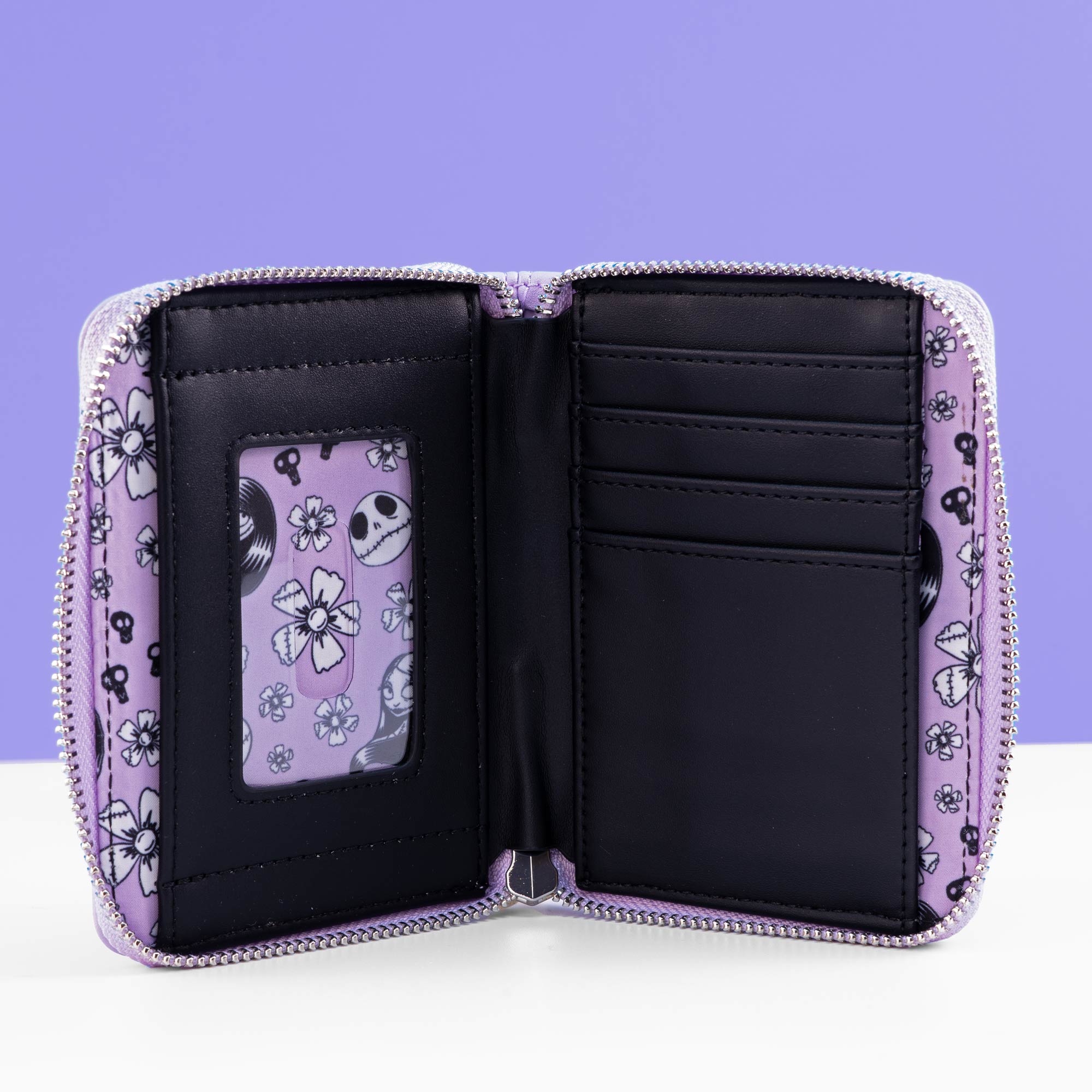 Loungefly x The Nightmare Before Christmas Jack and Sally Lavender Floral Wallet - Image 3