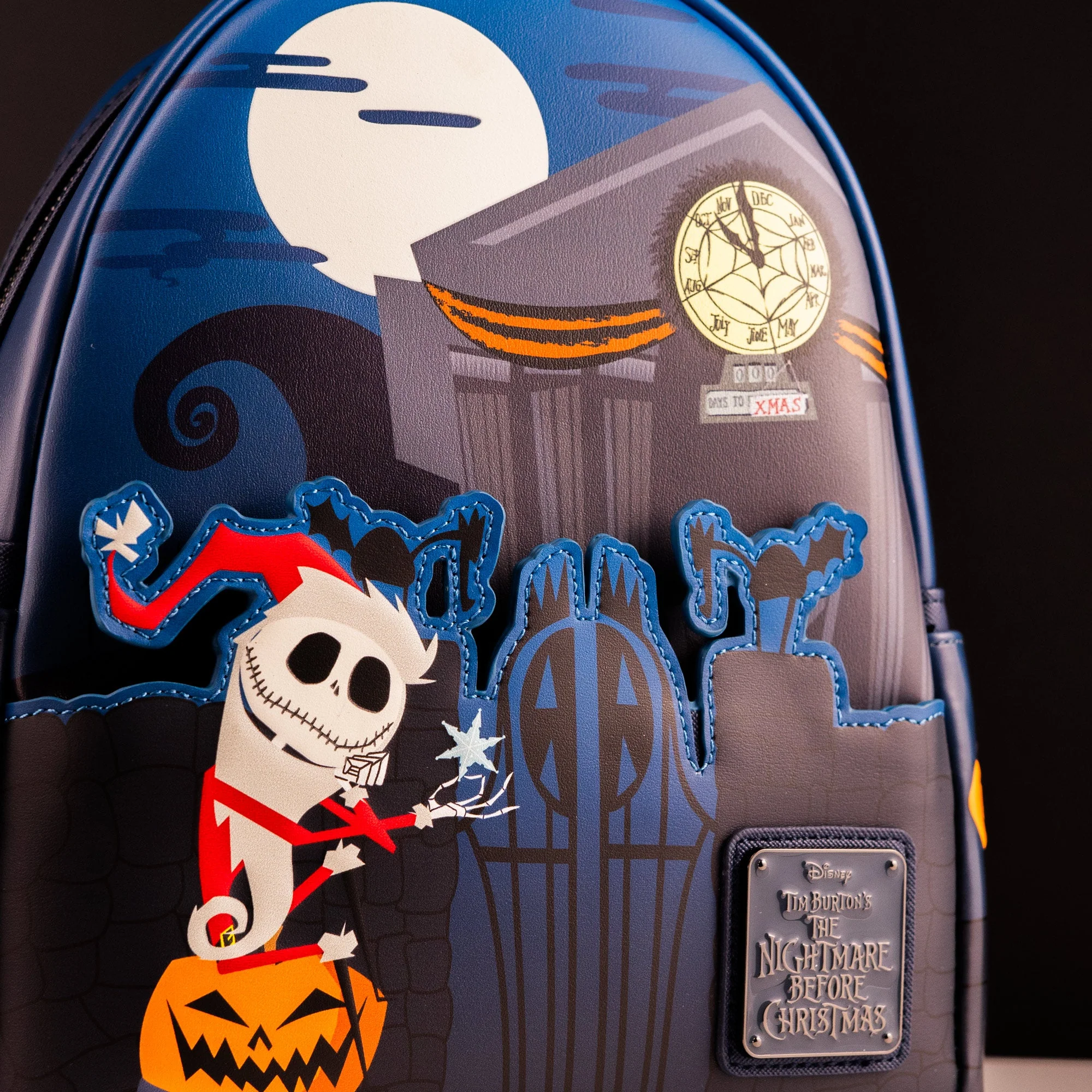 Loungefly x The Nightmare Before Christmas Santa Jack Graveyard Scene GITD Mini Backpack - Image 2