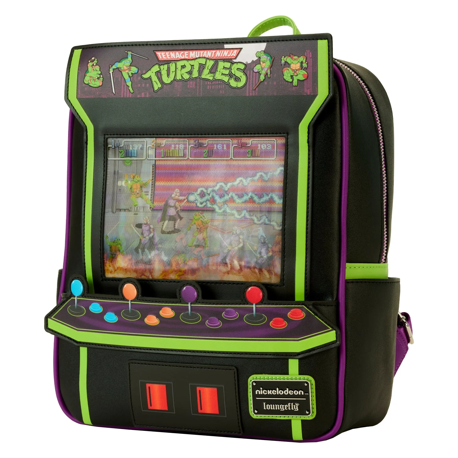Loungefly x TMNT 40th Anniversary Vintage Arcade Mini Backpack - Image 3