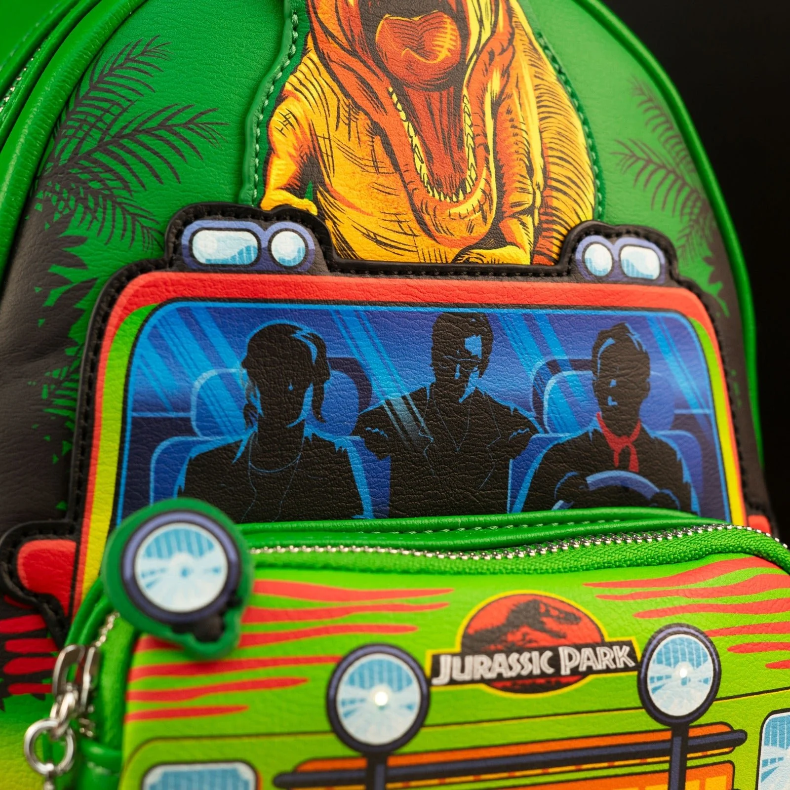 Loungefly x Universal Jurassic Park T-Rex Vehicle Escape Light Up Mini Backpack - Image 3