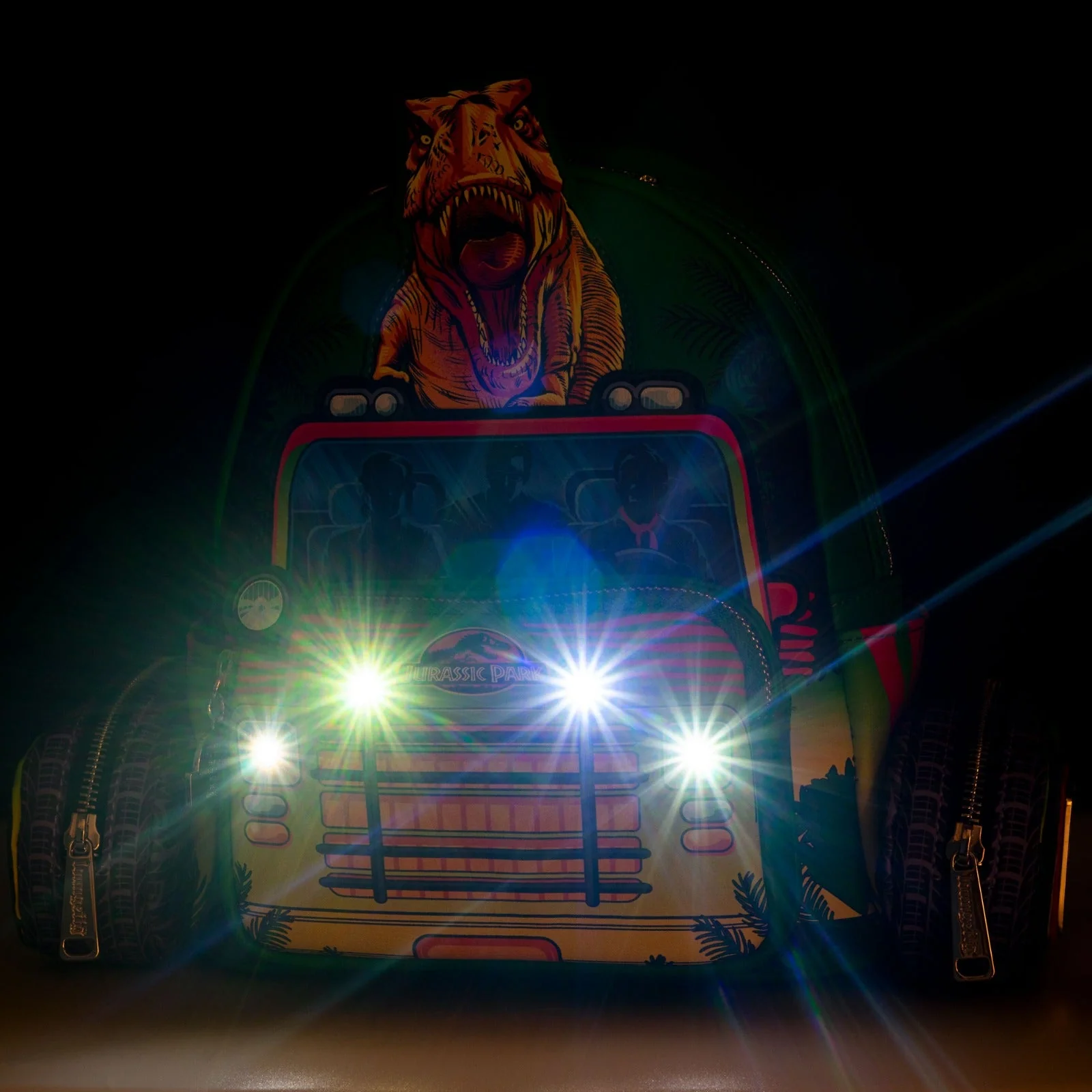 Loungefly x Universal Jurassic Park T-Rex Vehicle Escape Light Up Mini Backpack - Image 7