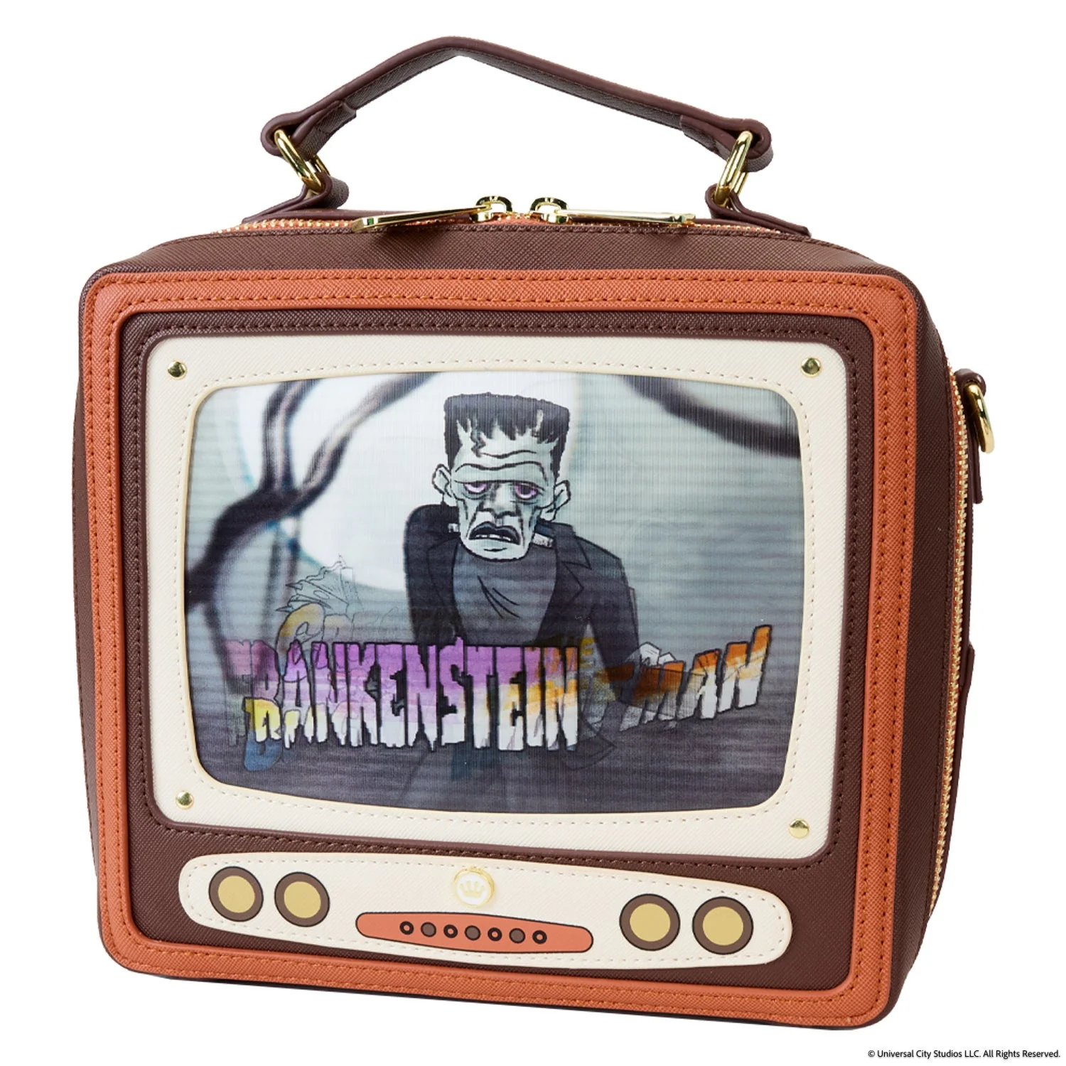 Loungefly x Universal Monsters Vintage TV Triple Lenticular Crossbody Bag - Image 2