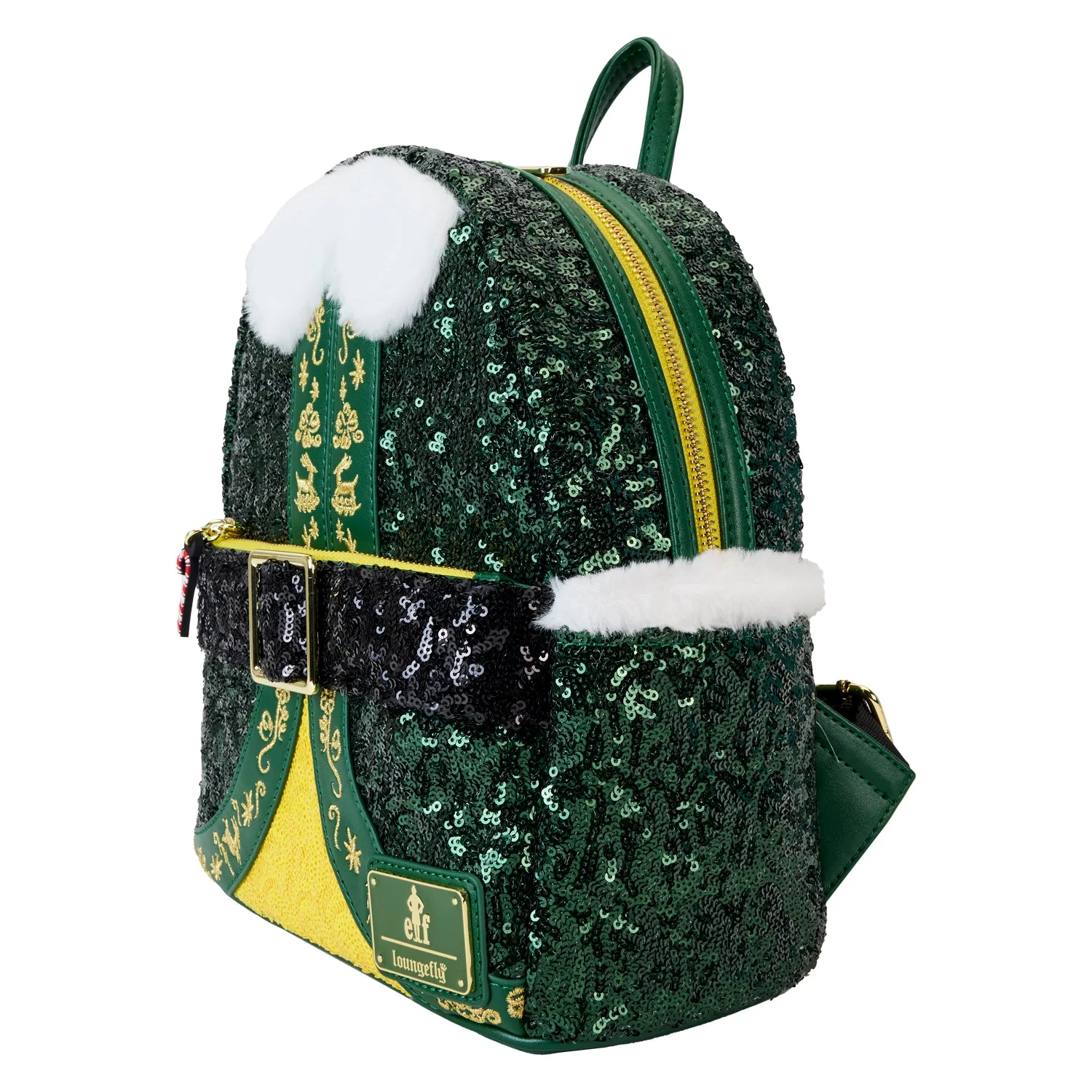 Loungefly x Warner Bros. Elf Buddy Sequin Cosplay Mini Backpack - Image 3