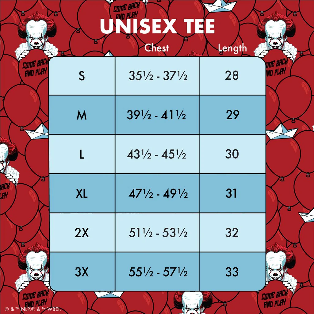 Loungefly x Warner Brothers IT Pennywise Unisex Tee Shirt - Image 4