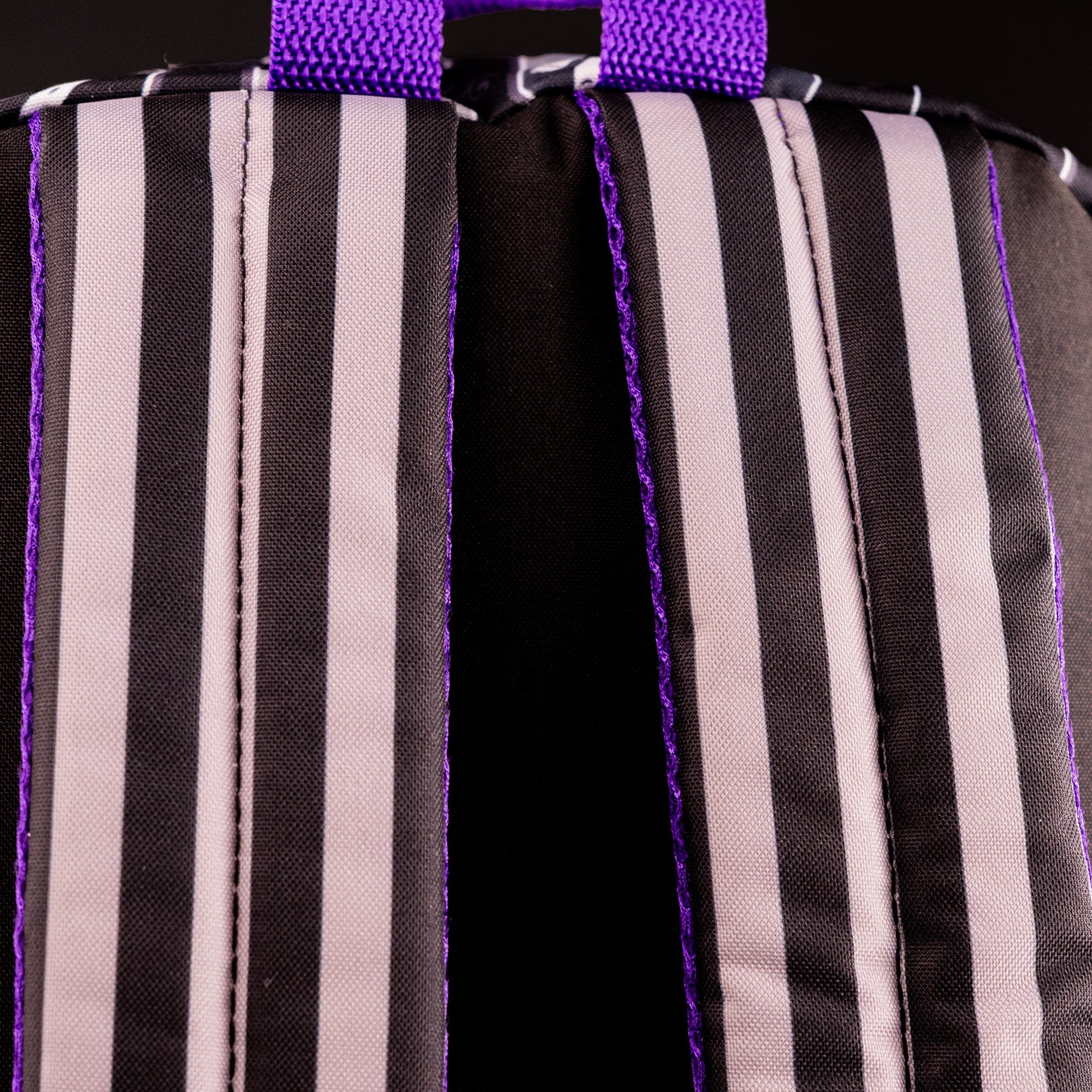 Loungefly x Wednesday Coffin Print Pin Striped Nylon Backpack - Image 4