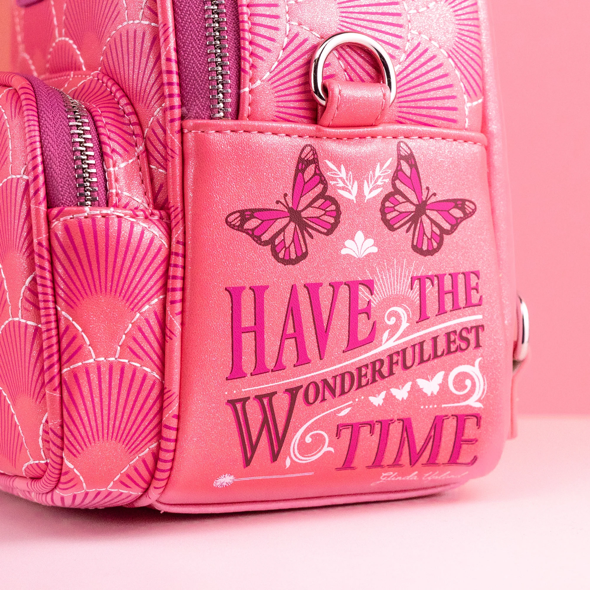Loungefly x Wicked Glinda Pink Convertible Mini Backpack - Image 9