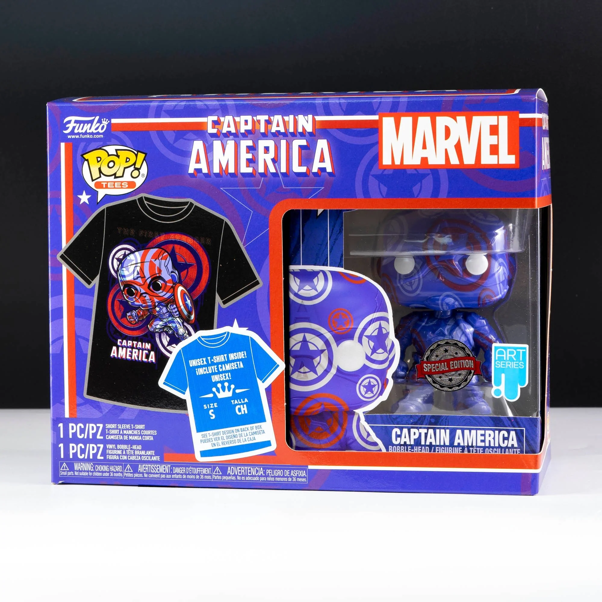 Marvel Captain America Patriotic Age Pop! Vinyl and Tee Set - Image 2
