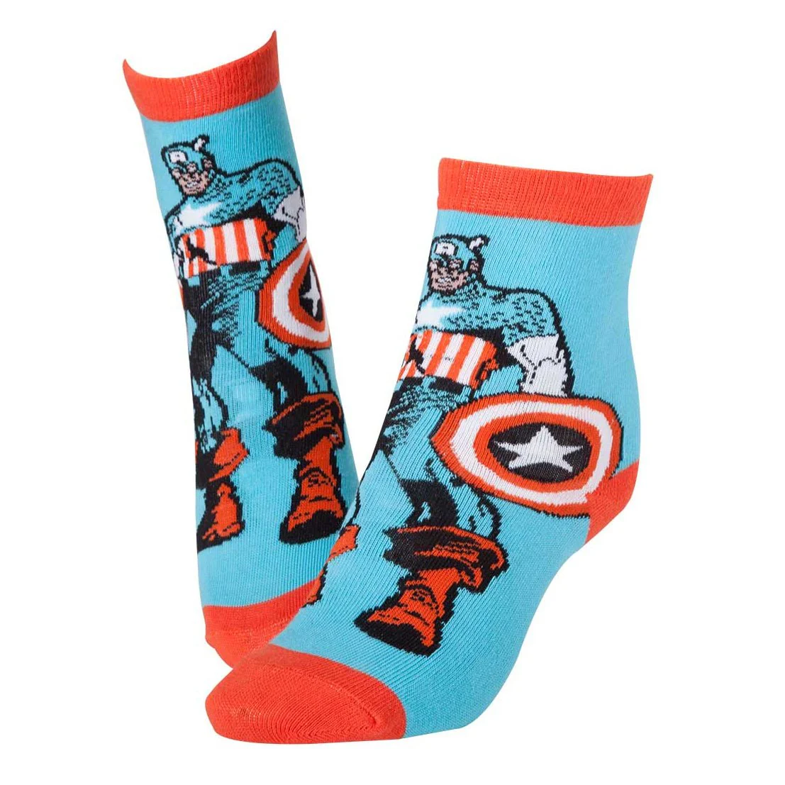 Marvel Captain America Red and Blue Hero Socks - Image 3
