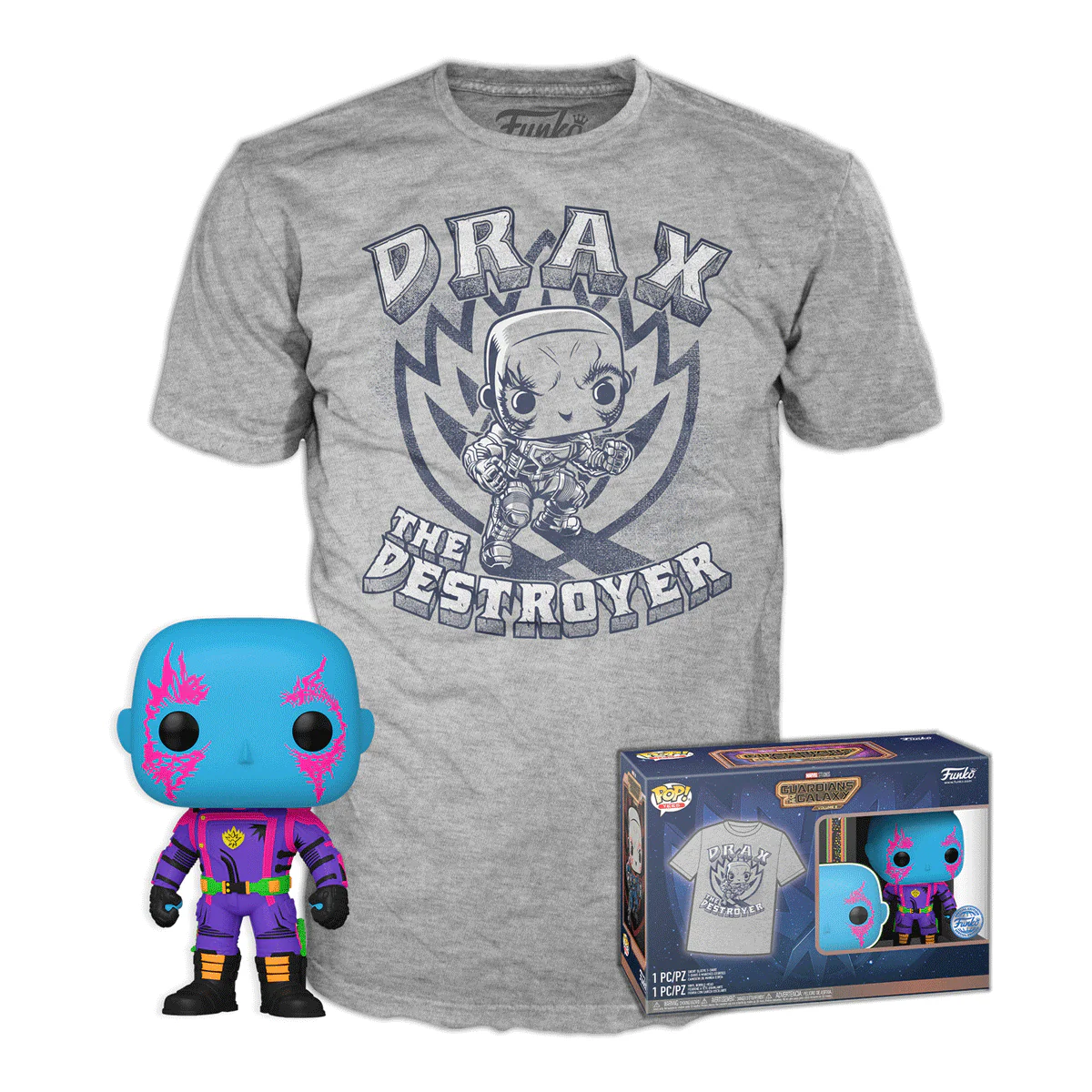 Marvel Guardians of The Galaxy Vol 3 Drax the Destroyer Pop! Vinyl and Tee Set - Image 3
